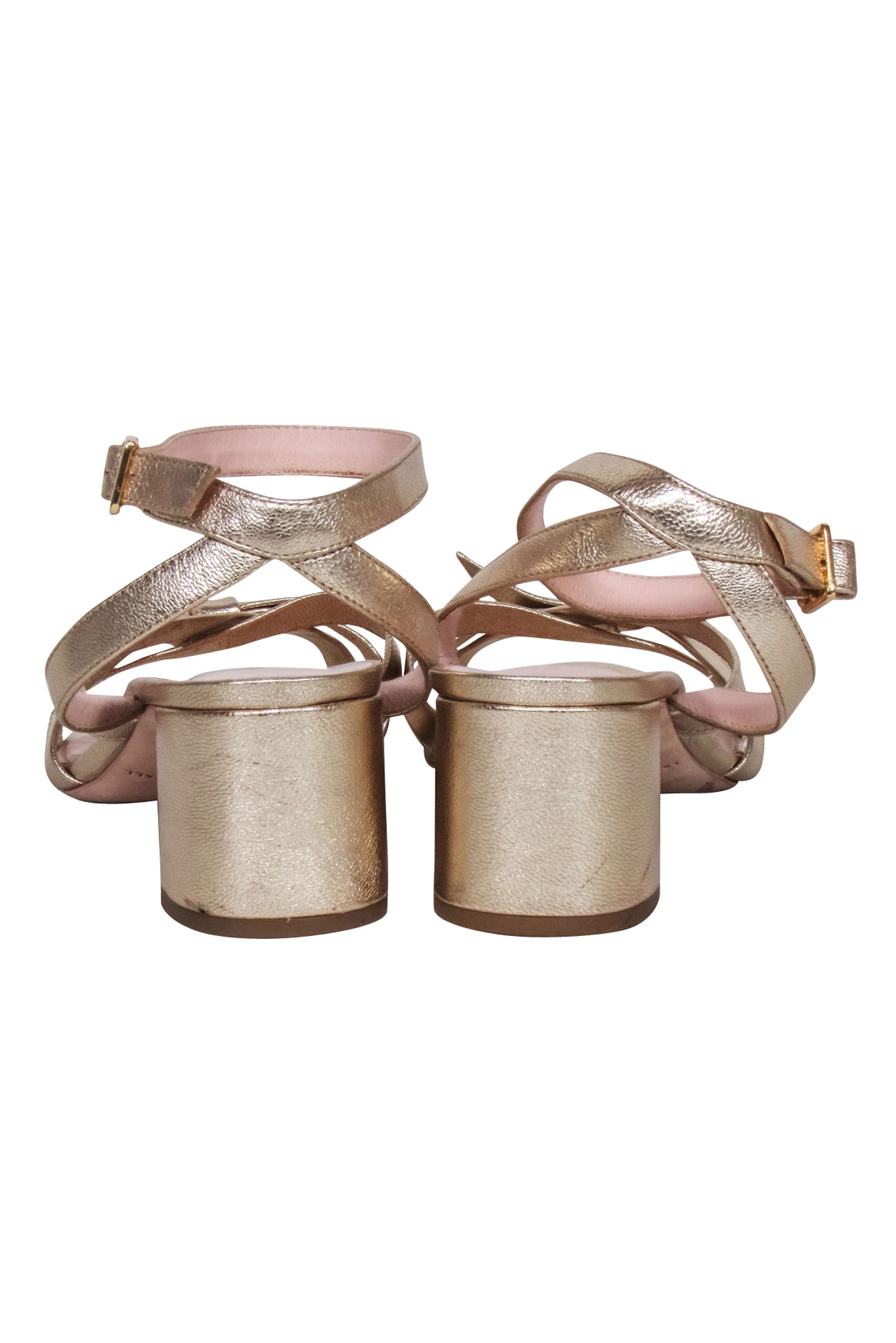 Loeffler Randall Gold Metallic Strappy Leather Sandals - Size 9: Sparkle All Night!