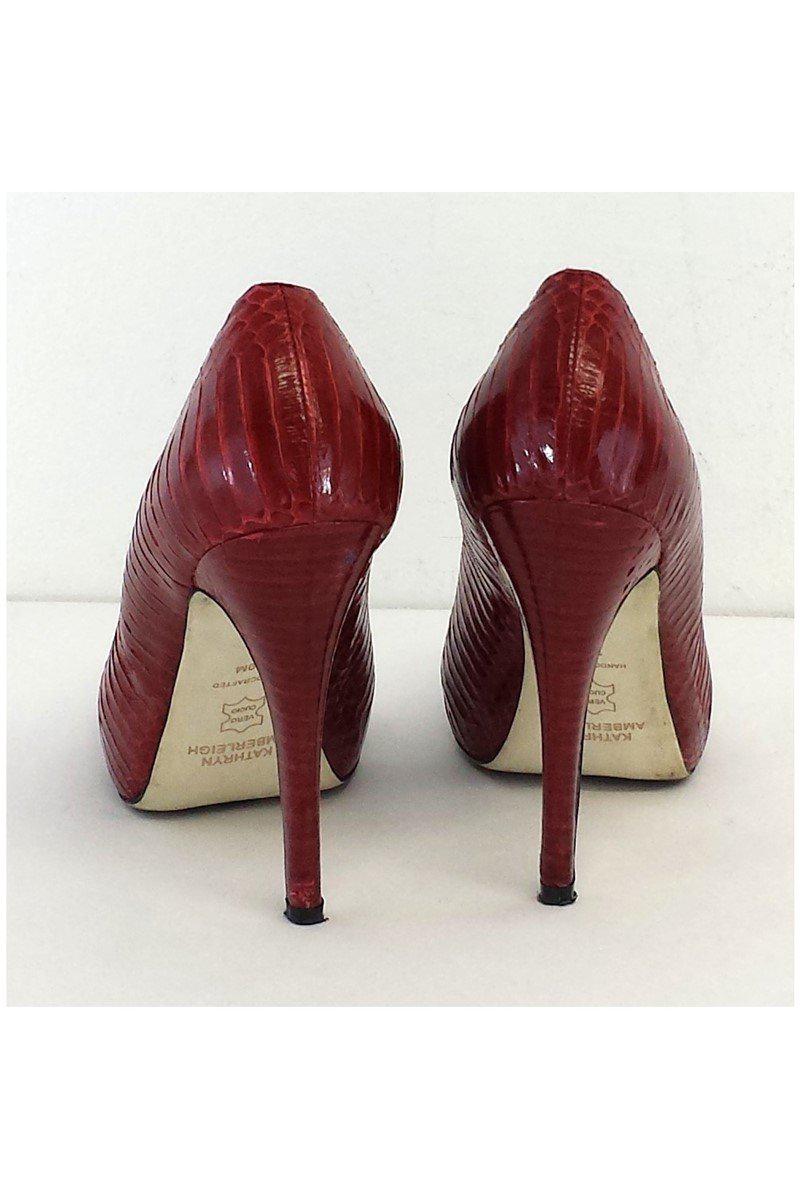 Gorgeous Kathryn Amberleigh Red Snakeskin Heels in Size 10 - Grab Yours Now!