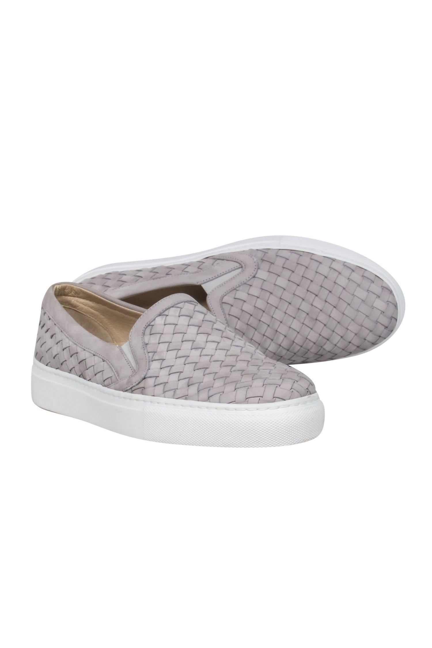 M. Gemi Grey Woven Platform Slip-On Sneakers - Size 8.5 - Elevate Your Style!