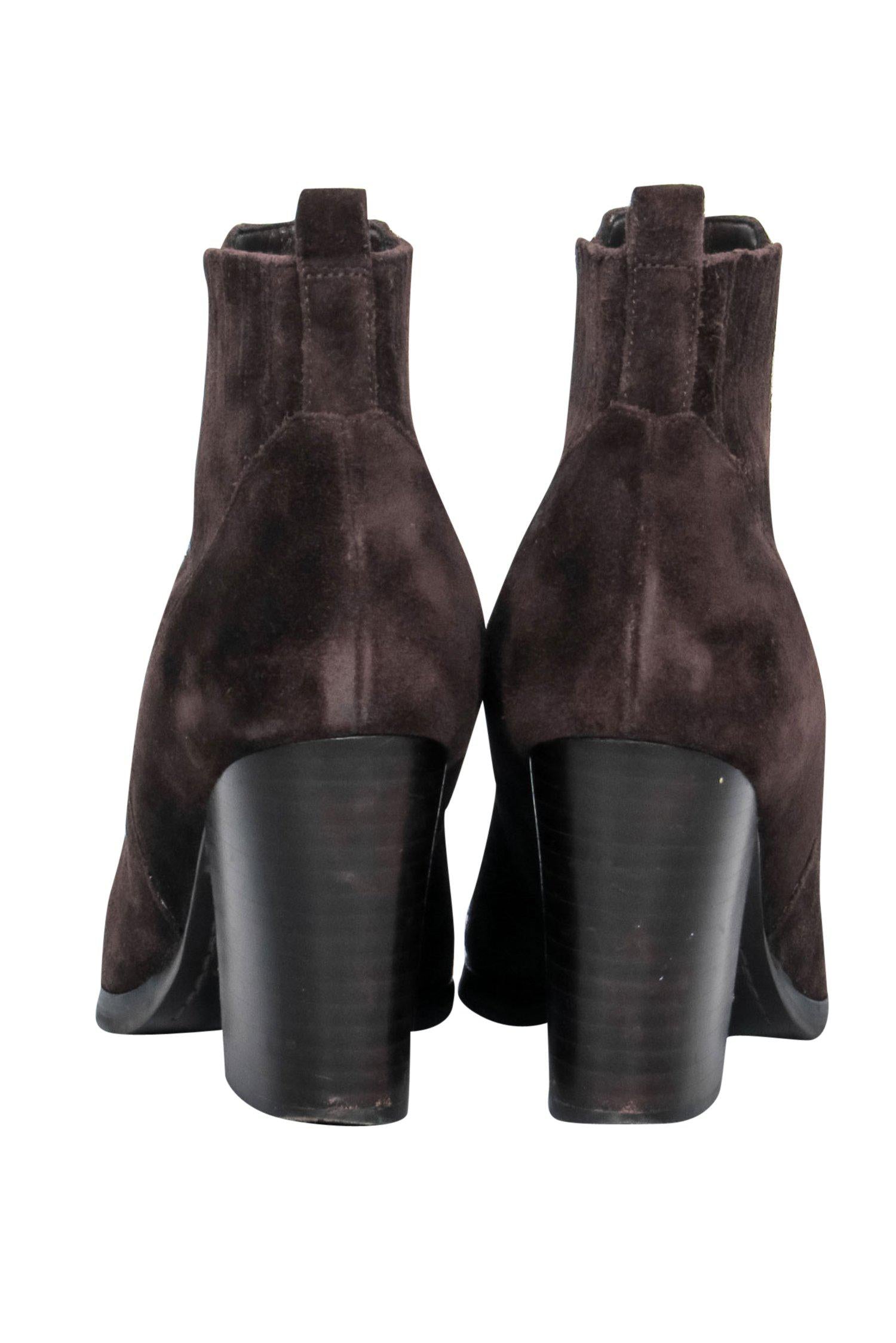 Marc Fisher Brown Suede Heeled Ankle Booties - Size 7.5: Autumn Fashion Must-Haves
