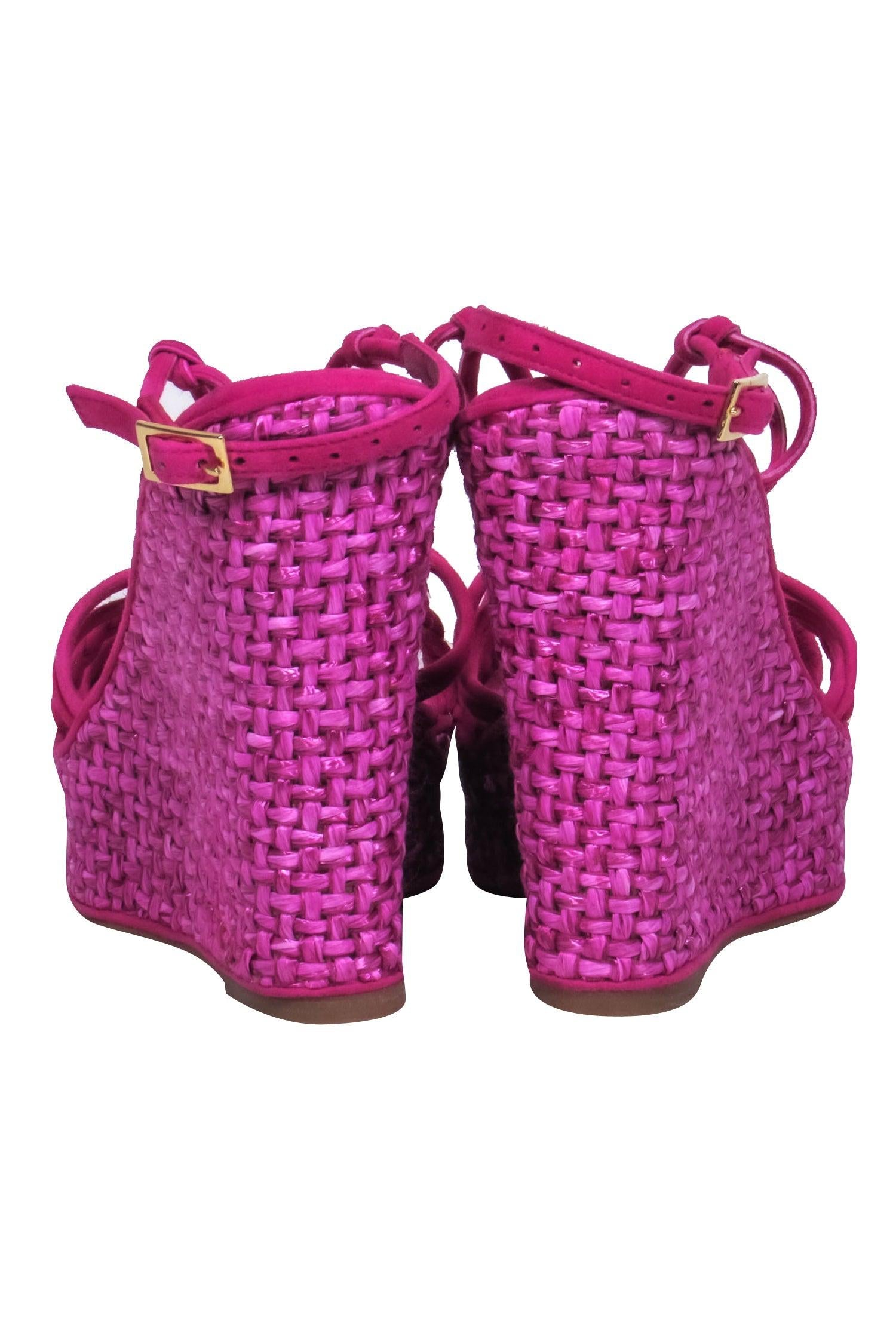 Jean-Michel Cazabat Purple Strappy Platform Wedges - Size 8: A Bohemian Dream!