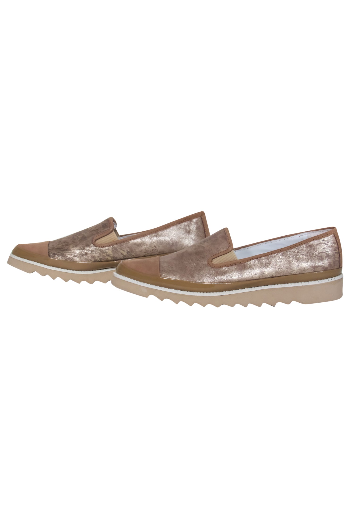 Donald J Pliner Tan Metallic Leather Pointed Toe Platform Loafers - Size 8.5 - Make a Statement!