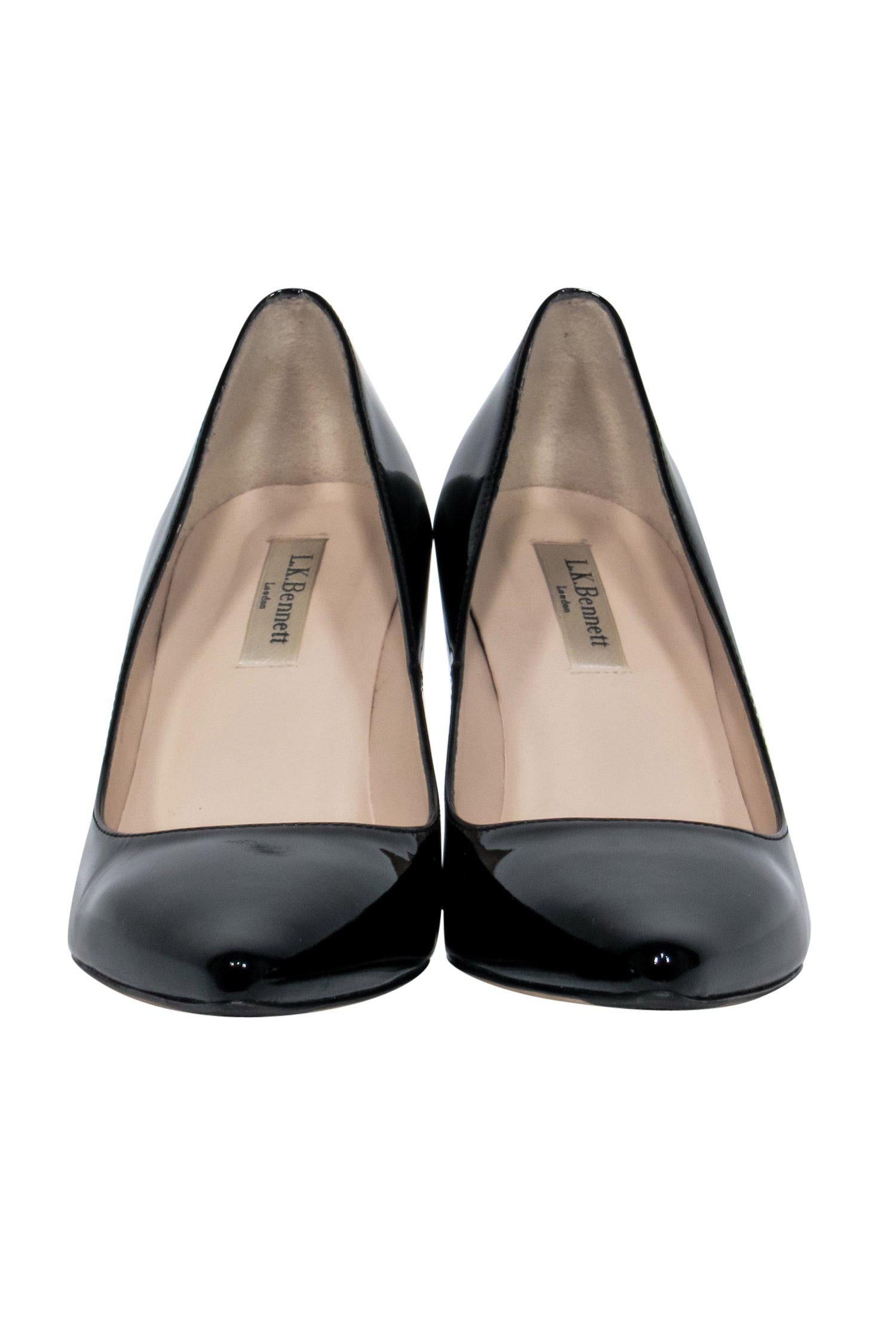 L.K. Bennett's Sexy Black Patent Leather Pointed Toe Pumps - Size 9
