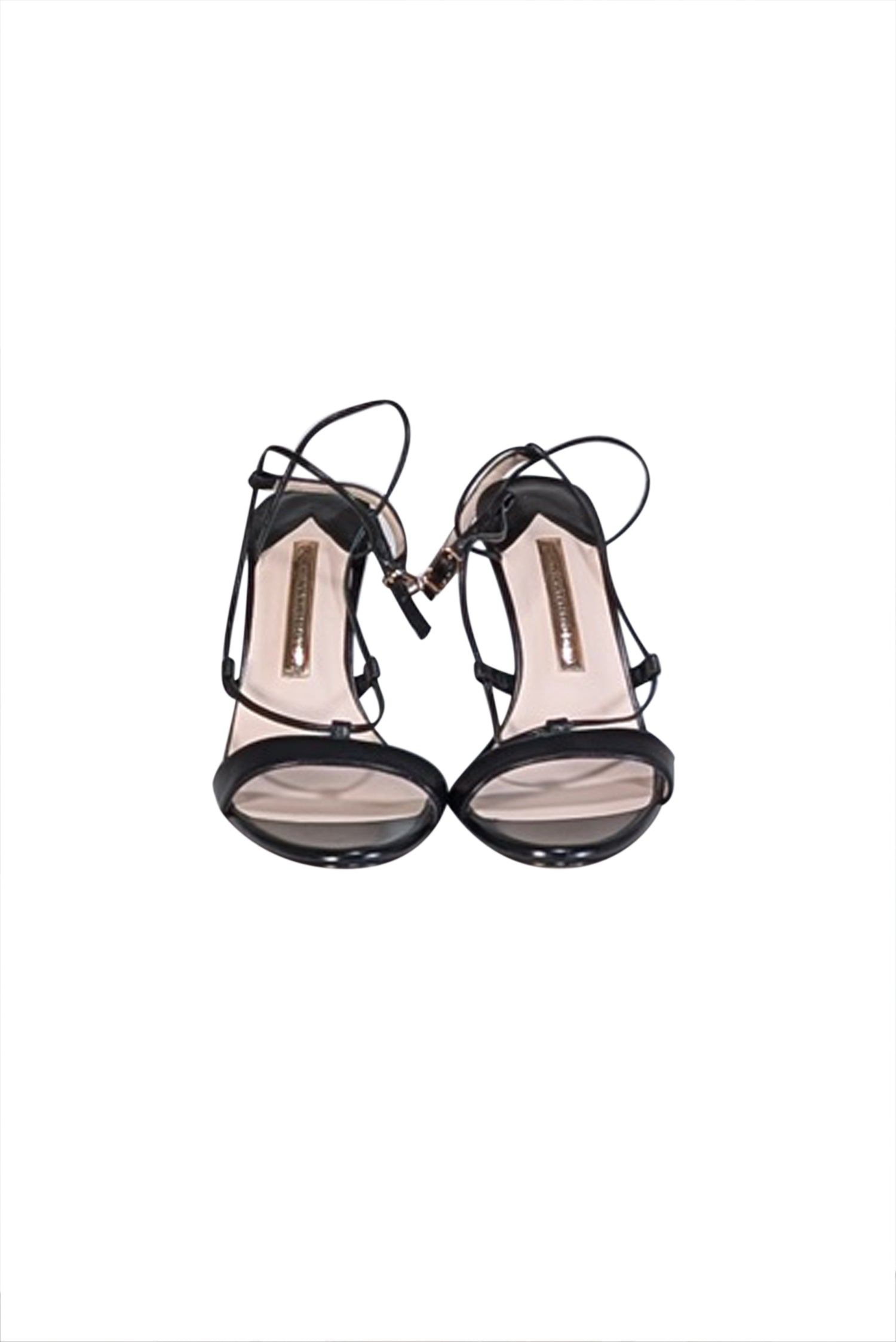 Sophia Webster's Enchanting Black Leather Paloma 85MM Strappy Open Toe Pumps - Size 6