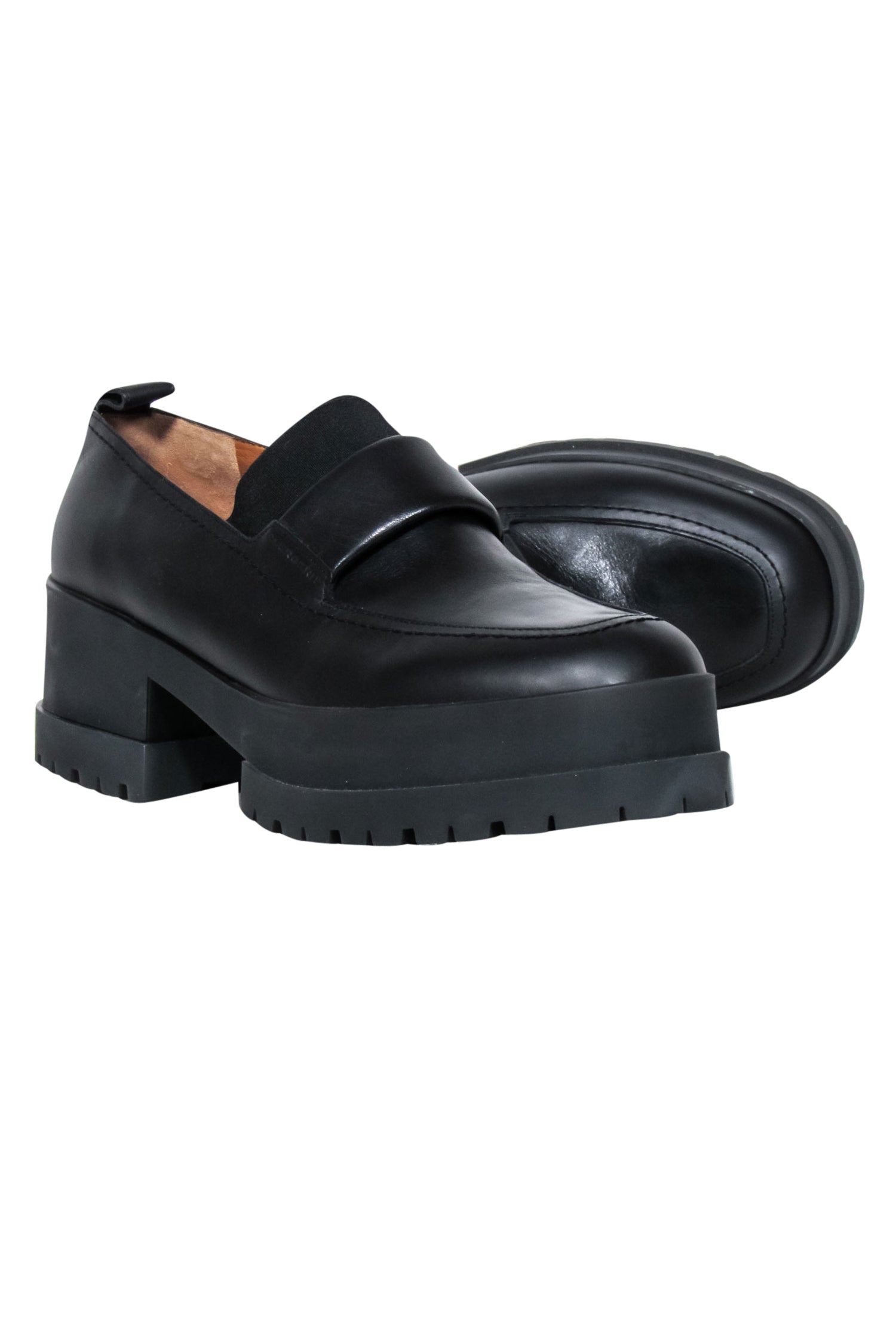 Clergerie Paris Black Leather Platform Loafers - Size 10, Elevate Your Style!