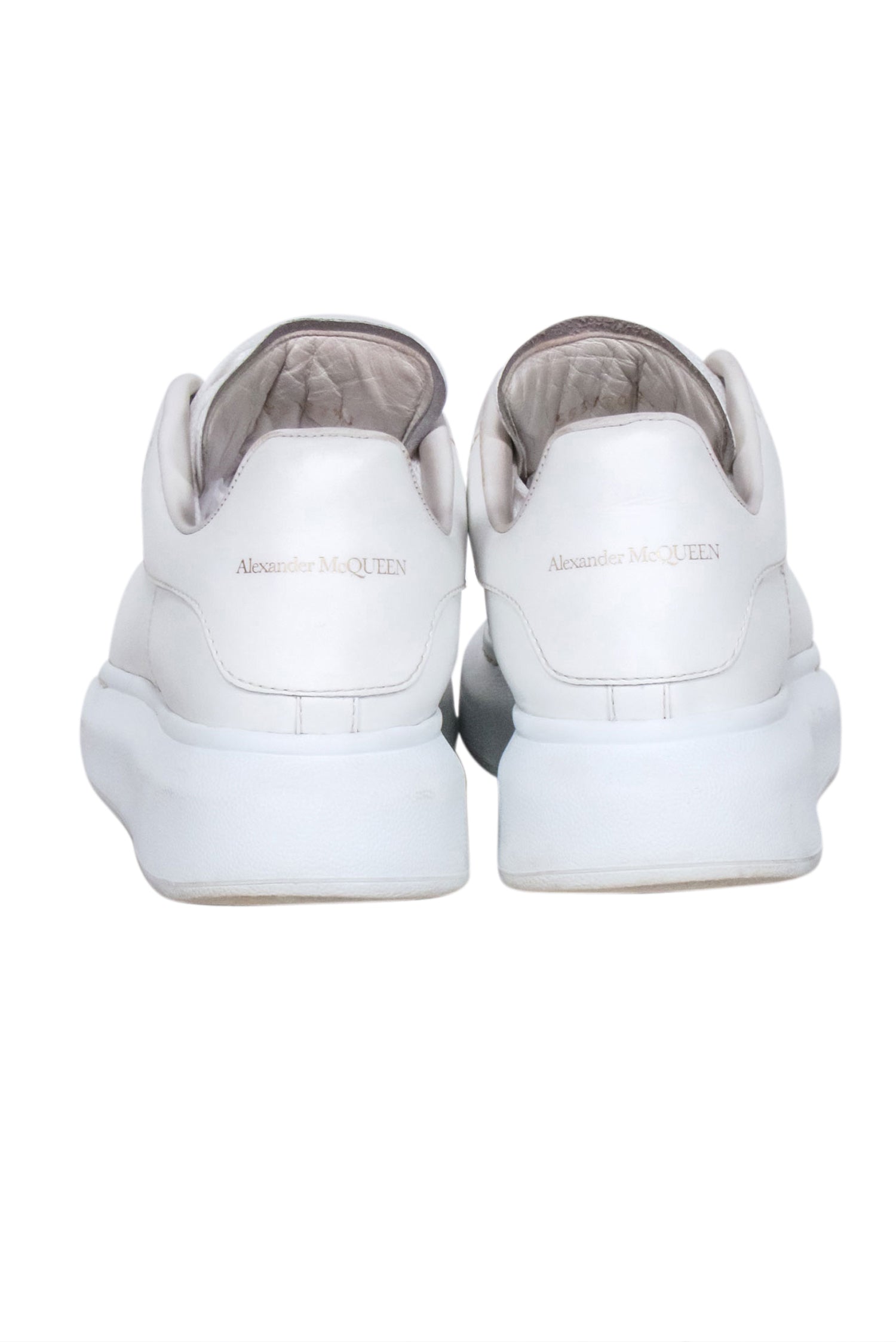 Alexander McQueen's Stunning White Leather Lace - Up Sneakers in Size 7.5