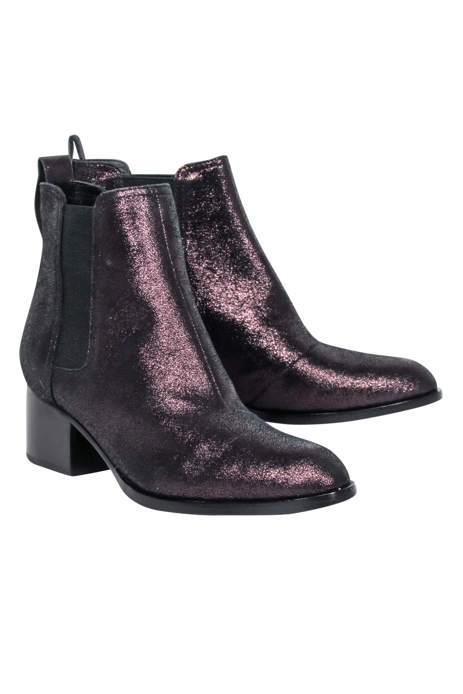 Rag & Bone - Stunning Black Oil Slick Iridescent Shimmer Short Boots in Size 8.5