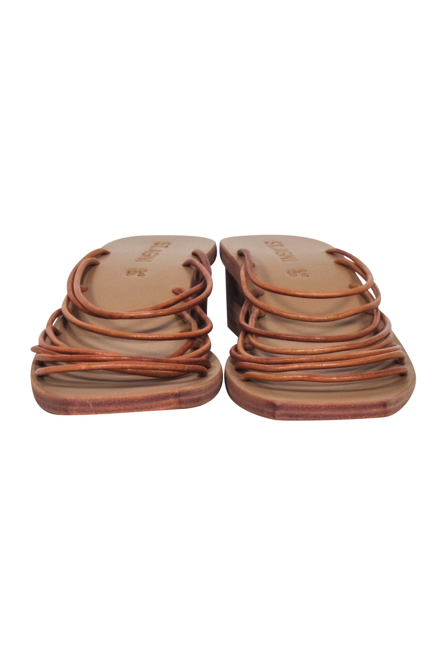 St. Agni Tan Low - Heel Strappy Sandals - Size 8