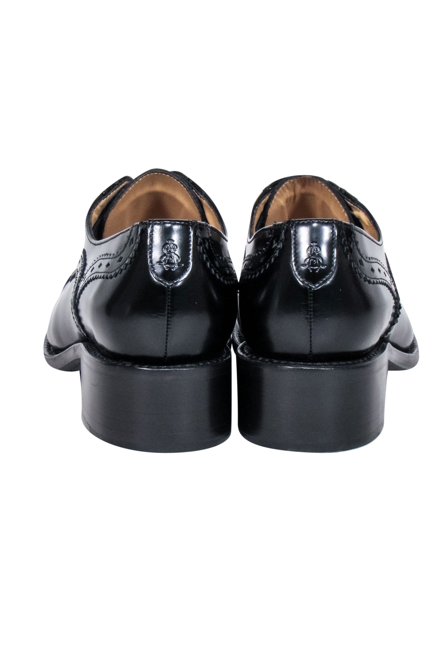 Angela Scott's Stylish Black Leather Oxford Shoes - Size 8.5