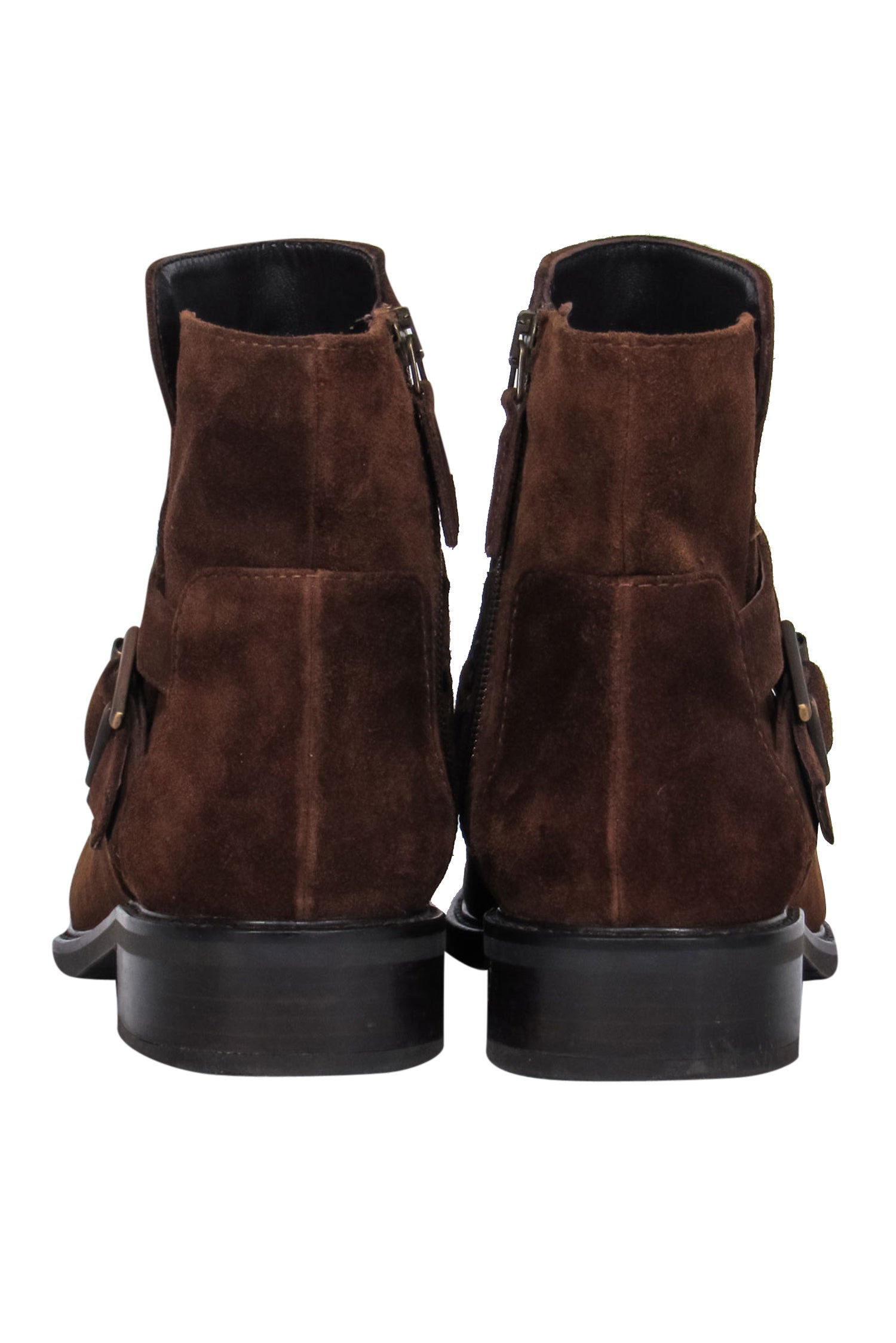 Aquatalia Chocolate Brown Suede Ankle Booties with Buckle - Size 8: Fall Fashion Must - Haves!