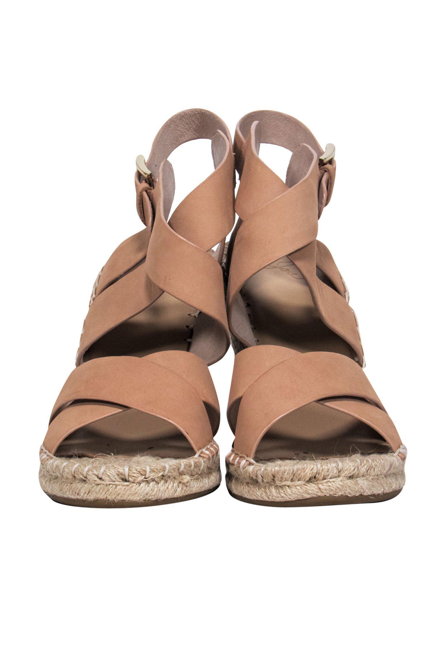 Joie's Beige Leather Strappy Espadrille Wedges - Size 9: Your Tropical Getaway Essential