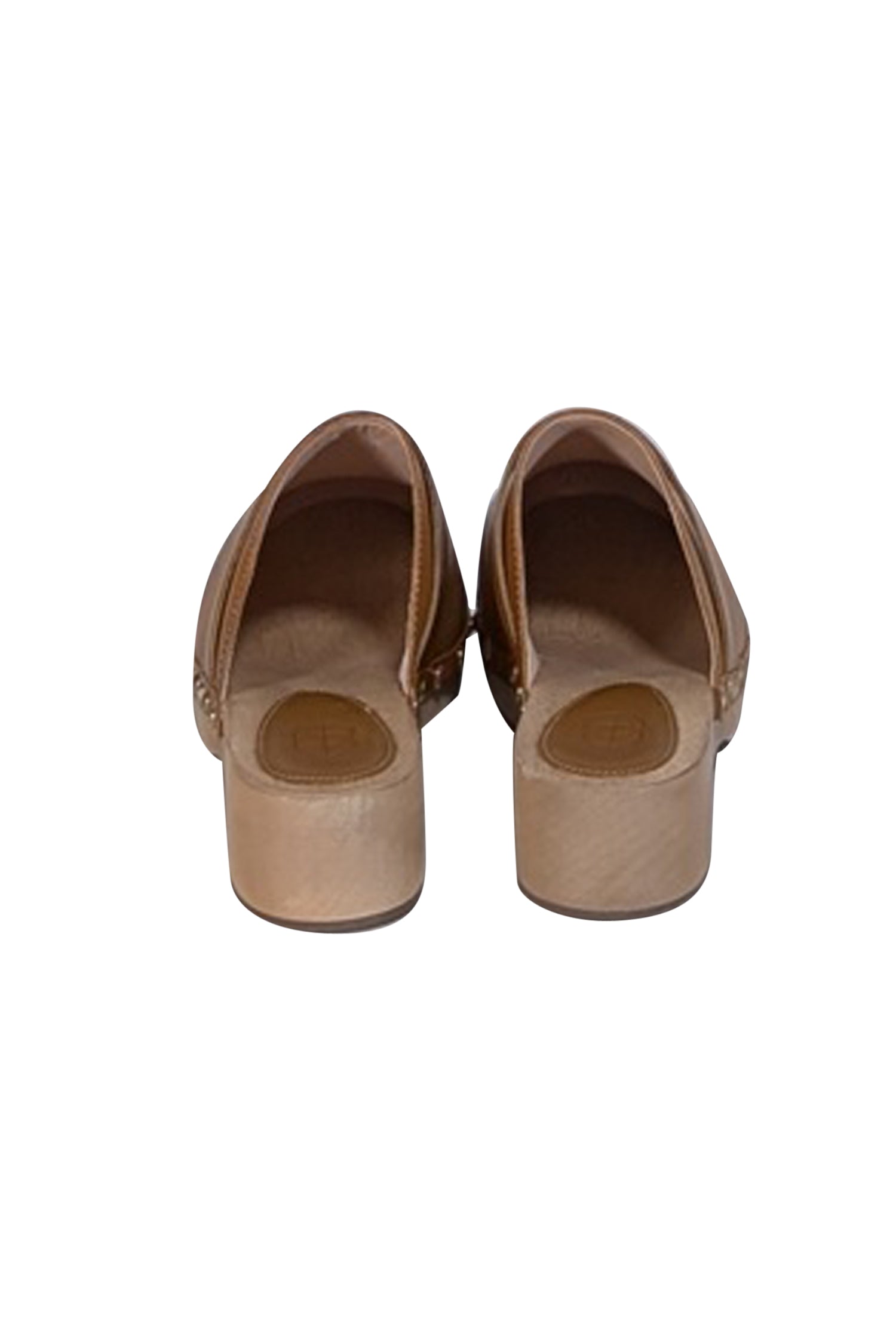 Porte & Paire Tan Leather Low Heel Clogs - Size 7.5 - The Ultimate Weekend Essential
