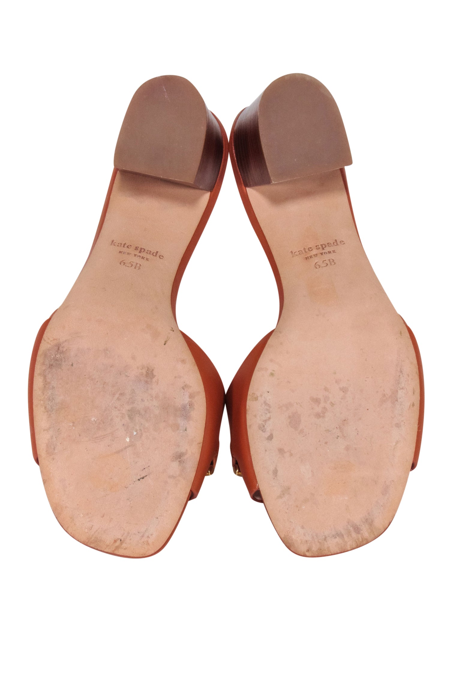 Kate Spade Tan Leather Open-Toe Mule Heels - Size 6.5 - Stylish Summer Must-Haves