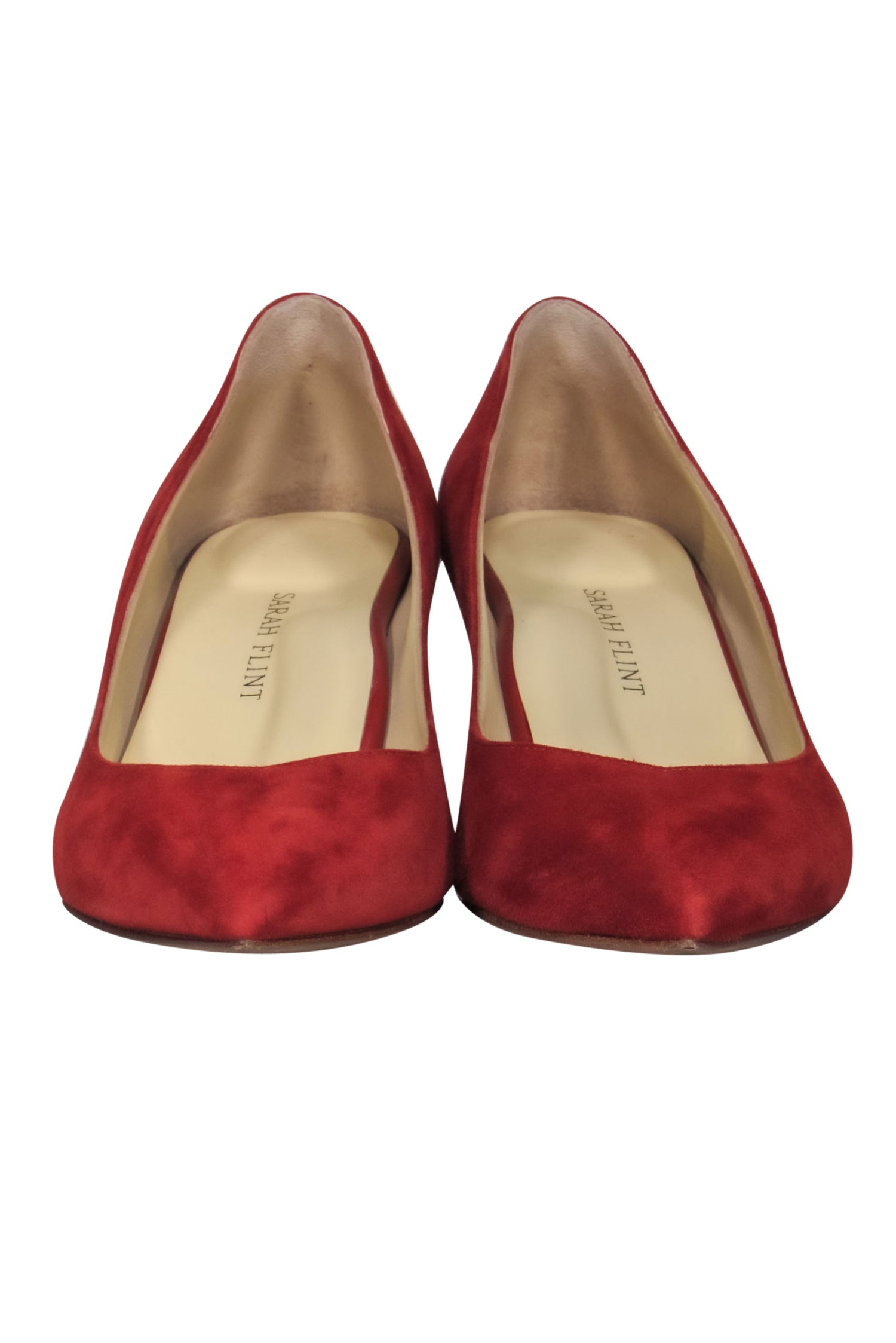 Sarah Flint Rust Suede Tortoise Shell Block Heel Pumps - Size 7