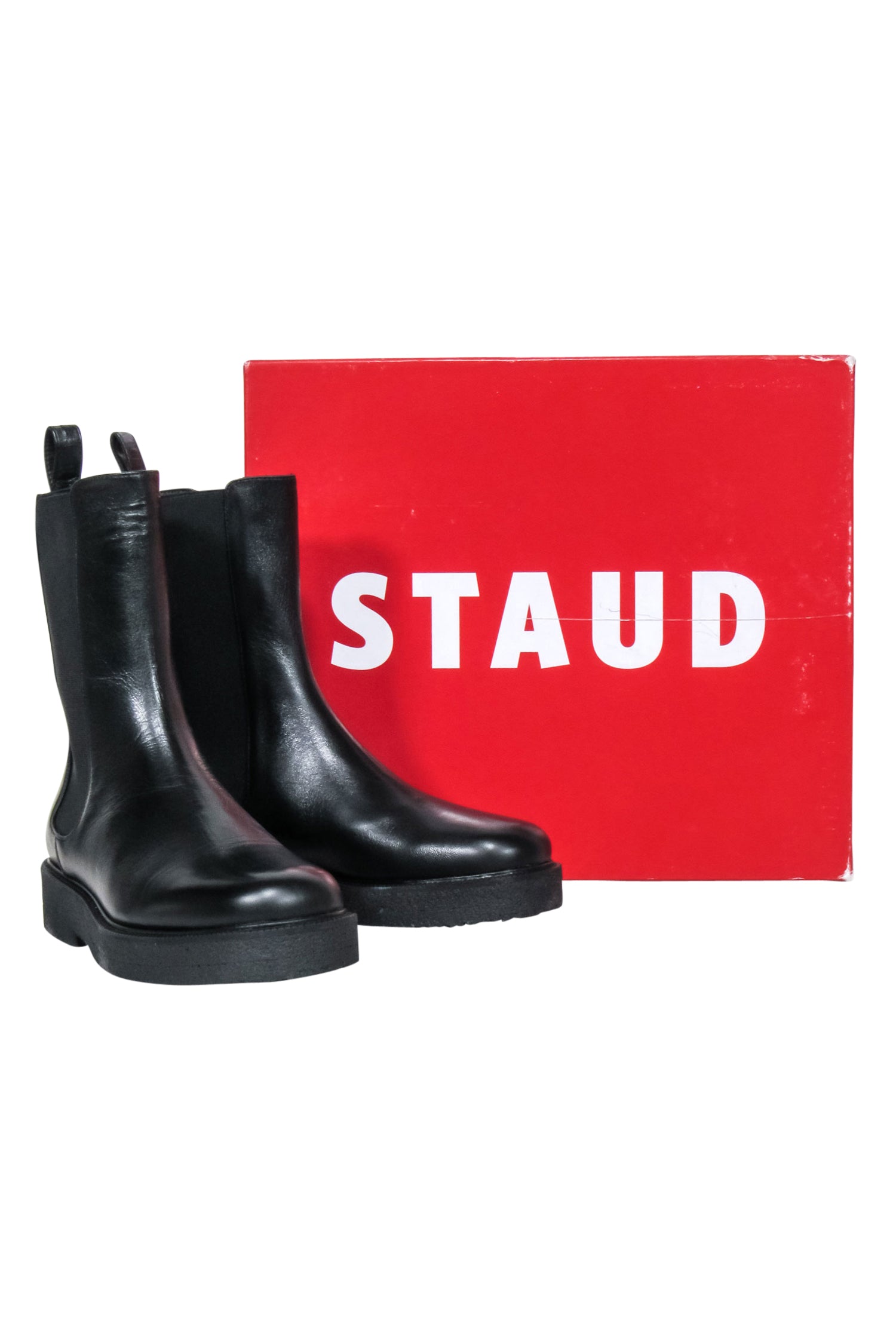 Staud - Chic Black Leather Palamino Boots in Size 7