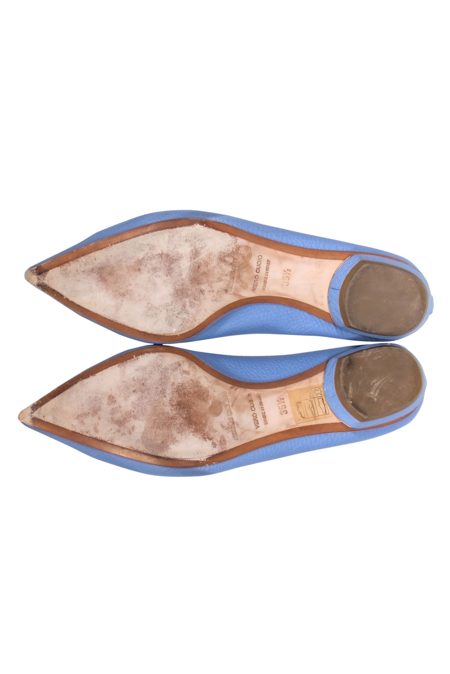 Nicholas Kirkwood - Stunning Light Blue Pebbled Leather Beya Loafers in Size 5.5
