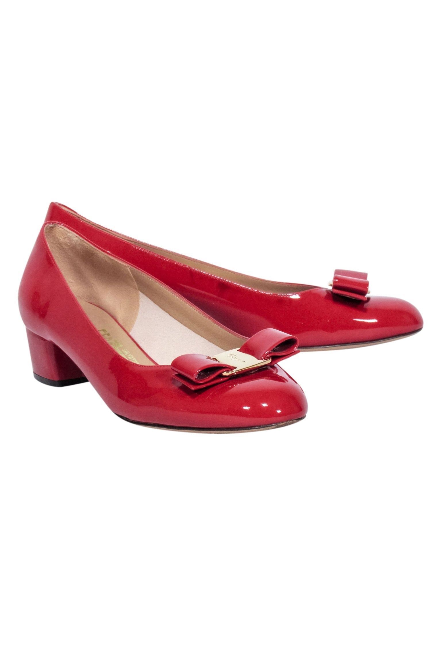 Ferragamo Red Patent Leather Vara Bow Pumps - Size 7: A Must - Have for Style Lovers