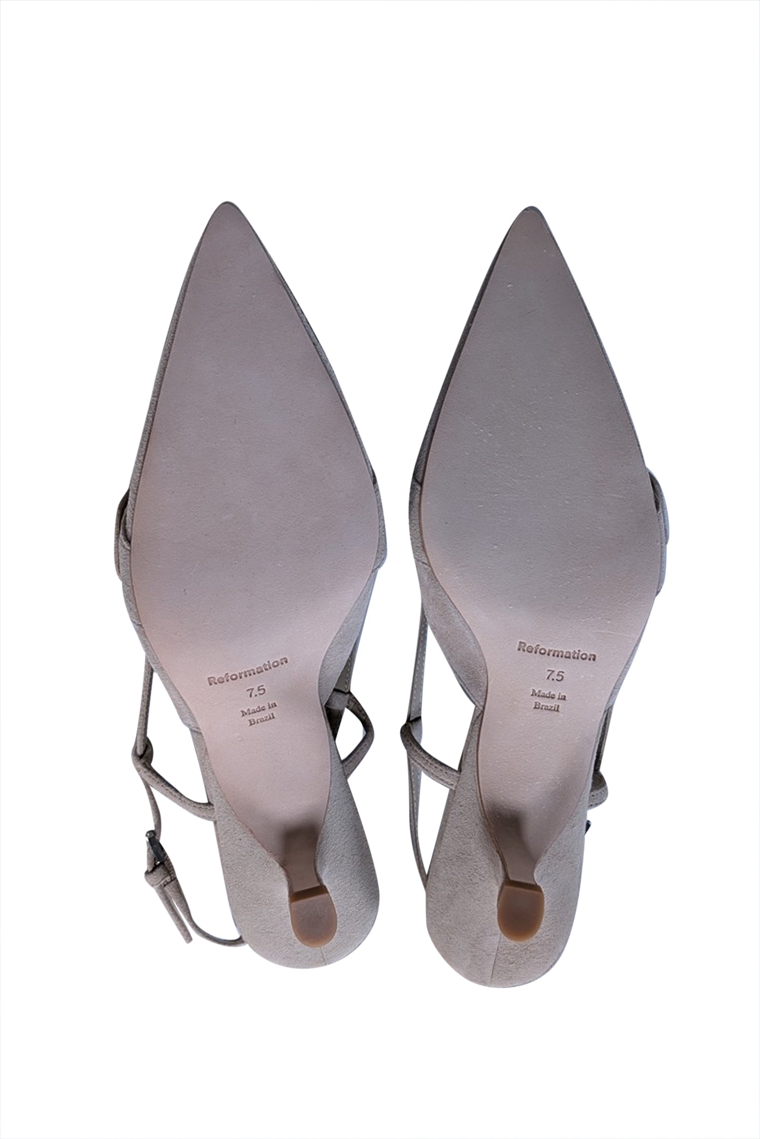 Reformation Beige Suede Strappy Kitten Heel - Size 7.5: Elevate Your Style Now!
