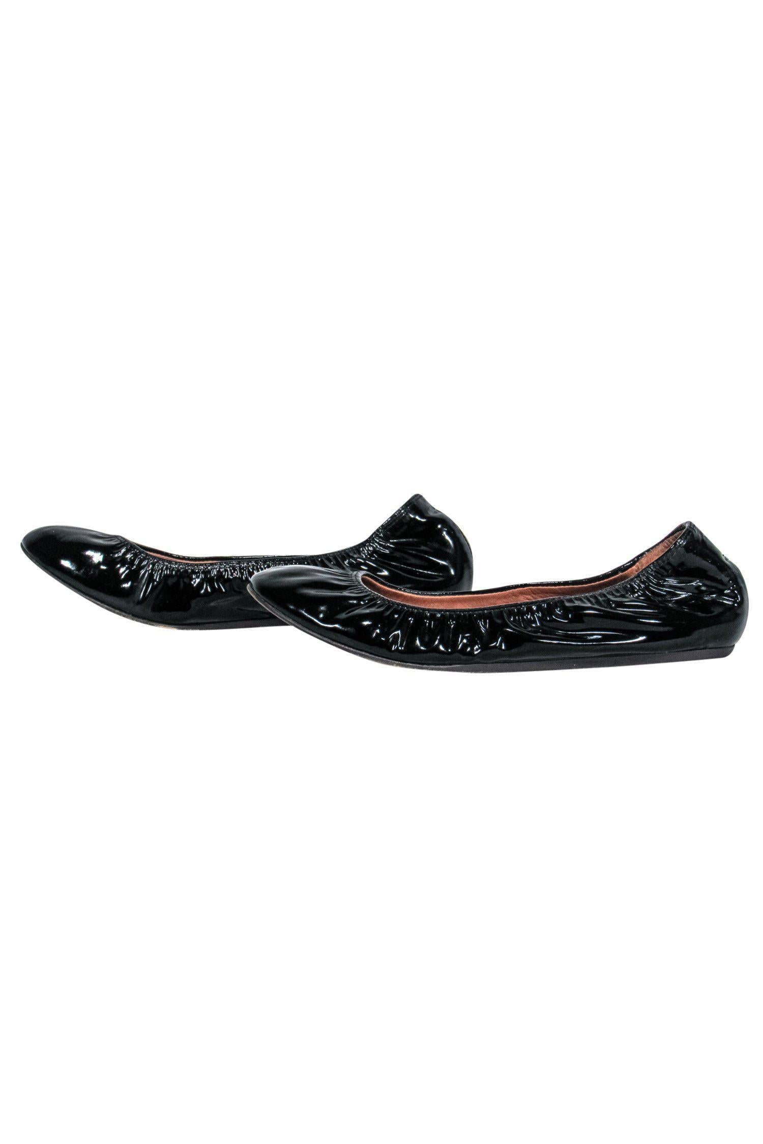 Lanvin Black Patent Leather Ballet Flats - Size 6.5 - A Must-Have for Fashionable Women!