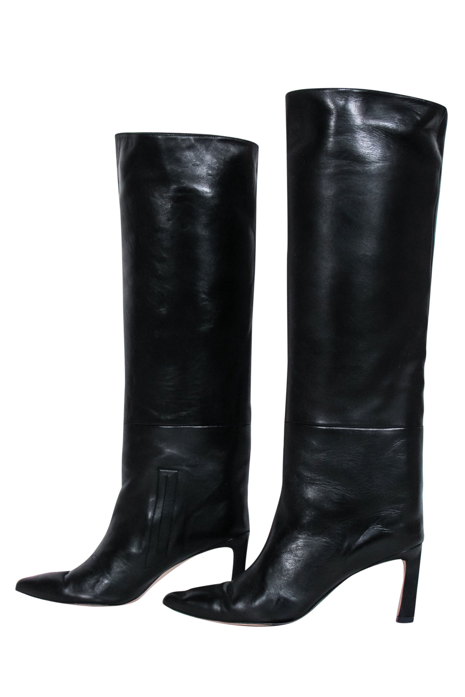 Stuart Weitzman Black Leather Tall Stiletto Heel Boots - Size 6