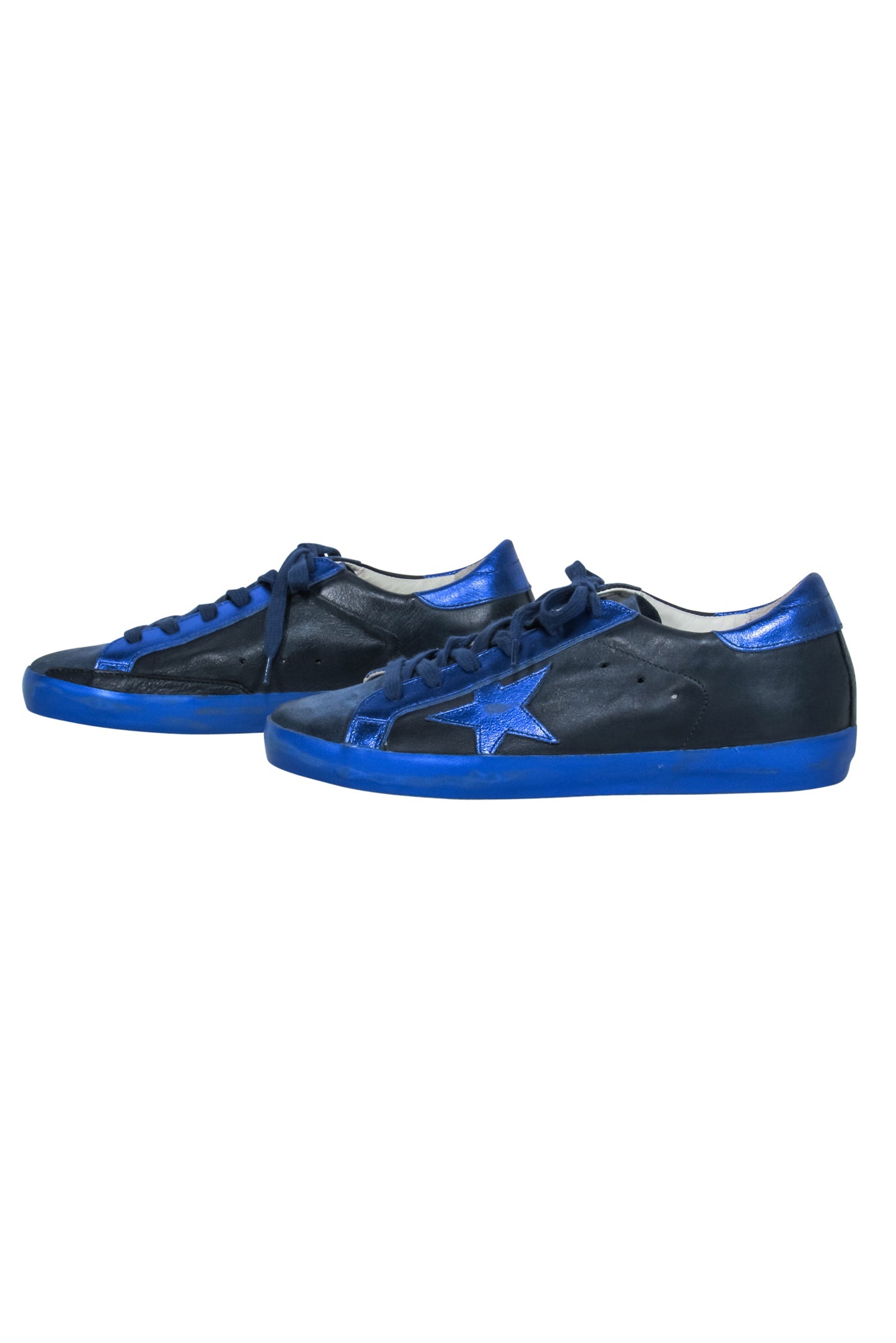Golden Goose Royal Blue Metallic Lace - Up Sneakers in Size 9