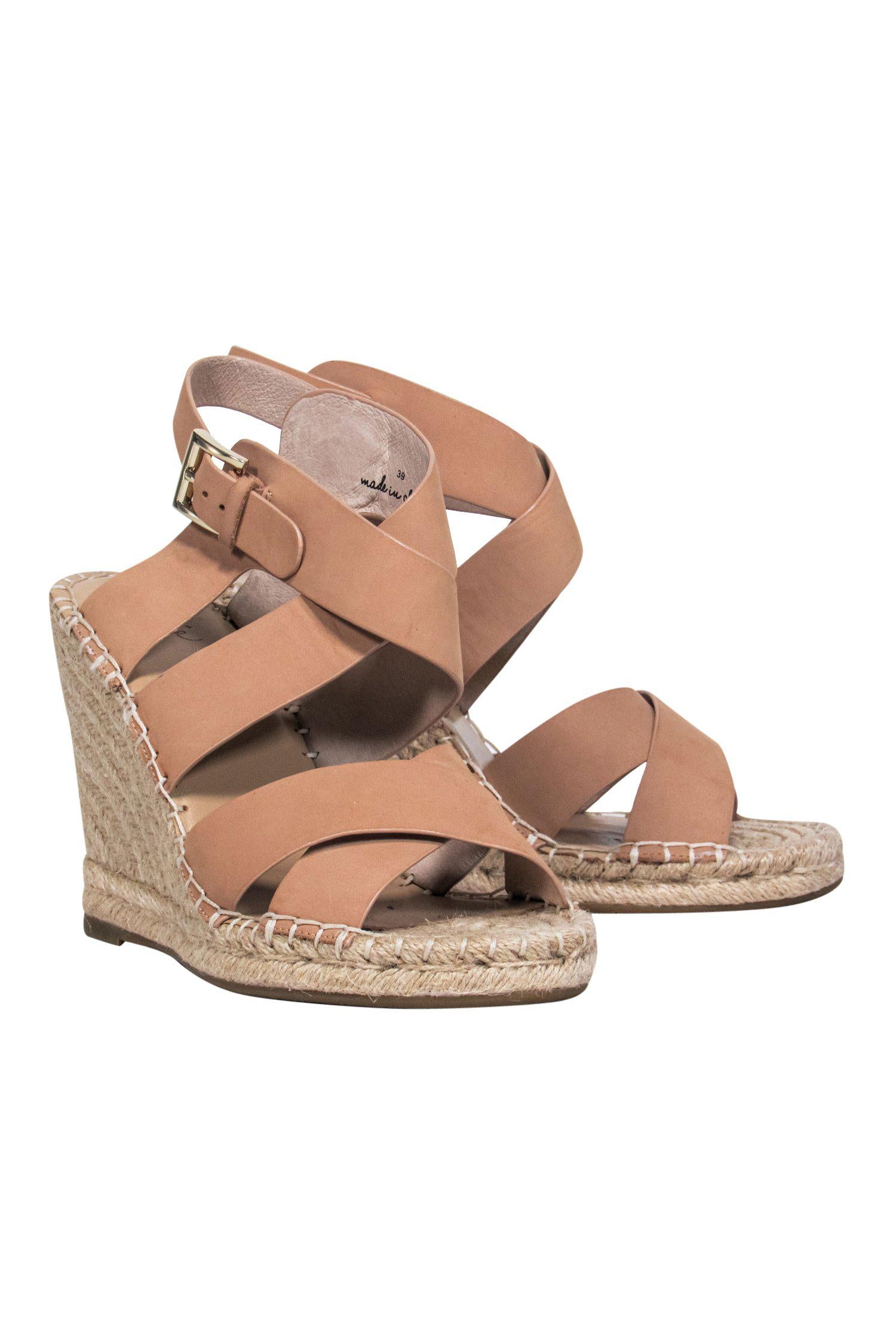 Joie's Beige Leather Strappy Espadrille Wedges - Size 9: Your Tropical Getaway Essential