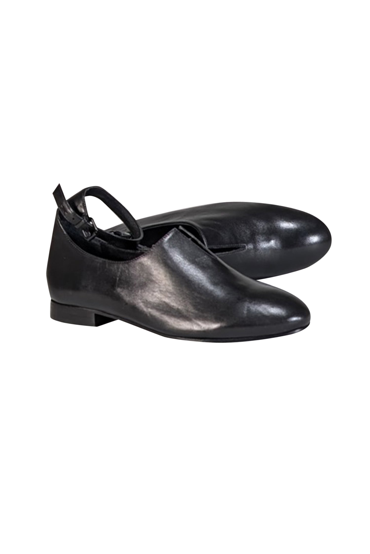 Opening Ceremony Norrah Black Leather Ankle Strap Flats - Size 8