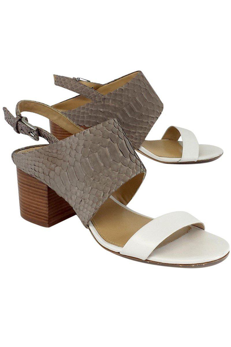 Lafayette 148 - Stunning White & Grey Snakeskin Leather Heels in Size 7