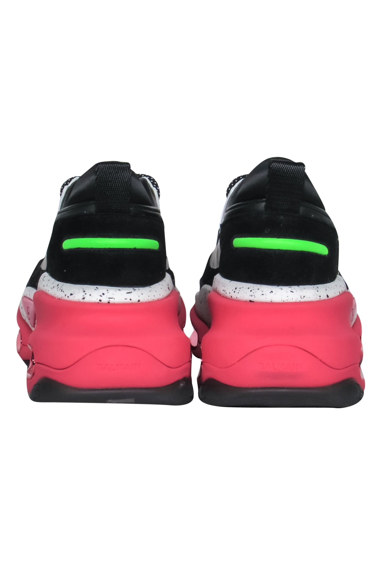 Balmain - Stunning Black, White & Pink Chunky B-Bold Sneakers in Size 10