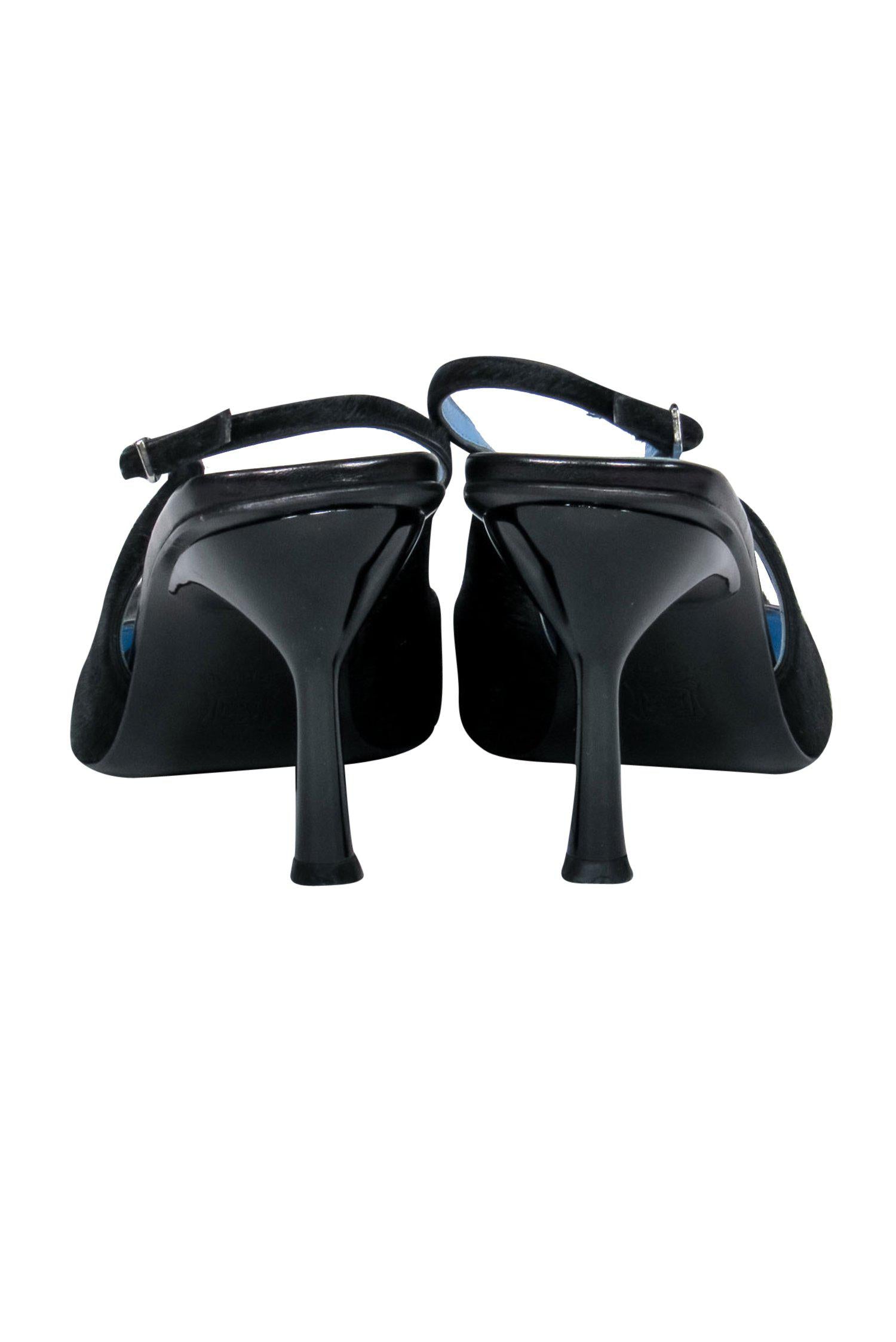 Dolce & Gabbana Vintage Black Square Toe Pony Hair Slingbacks - Size 8.5 - Dance the Night Away!