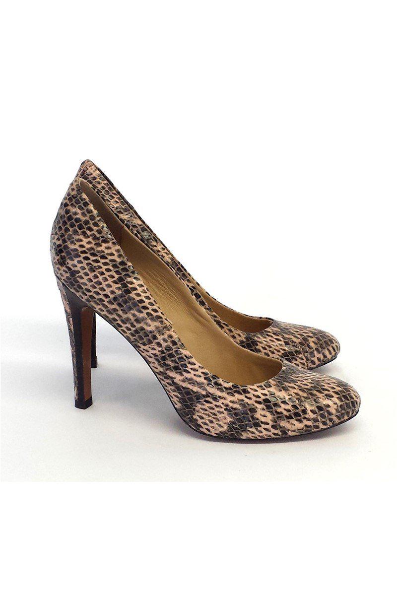 Pour La Victoire - Stunning Beige & Black Snakeskin Print Pumps in Size 9
