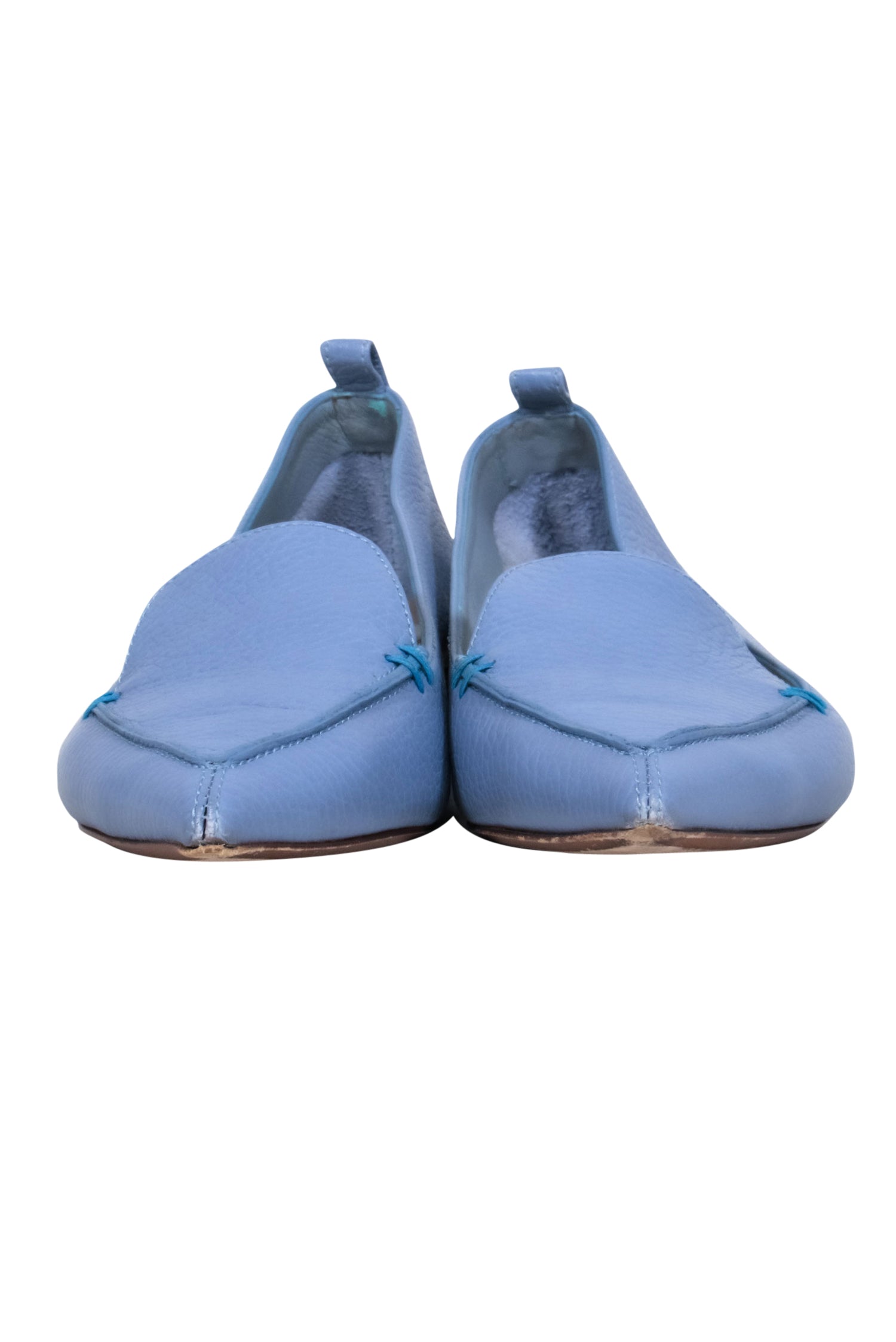 Nicholas Kirkwood - Stunning Light Blue Pebbled Leather Beya Loafers in Size 5.5