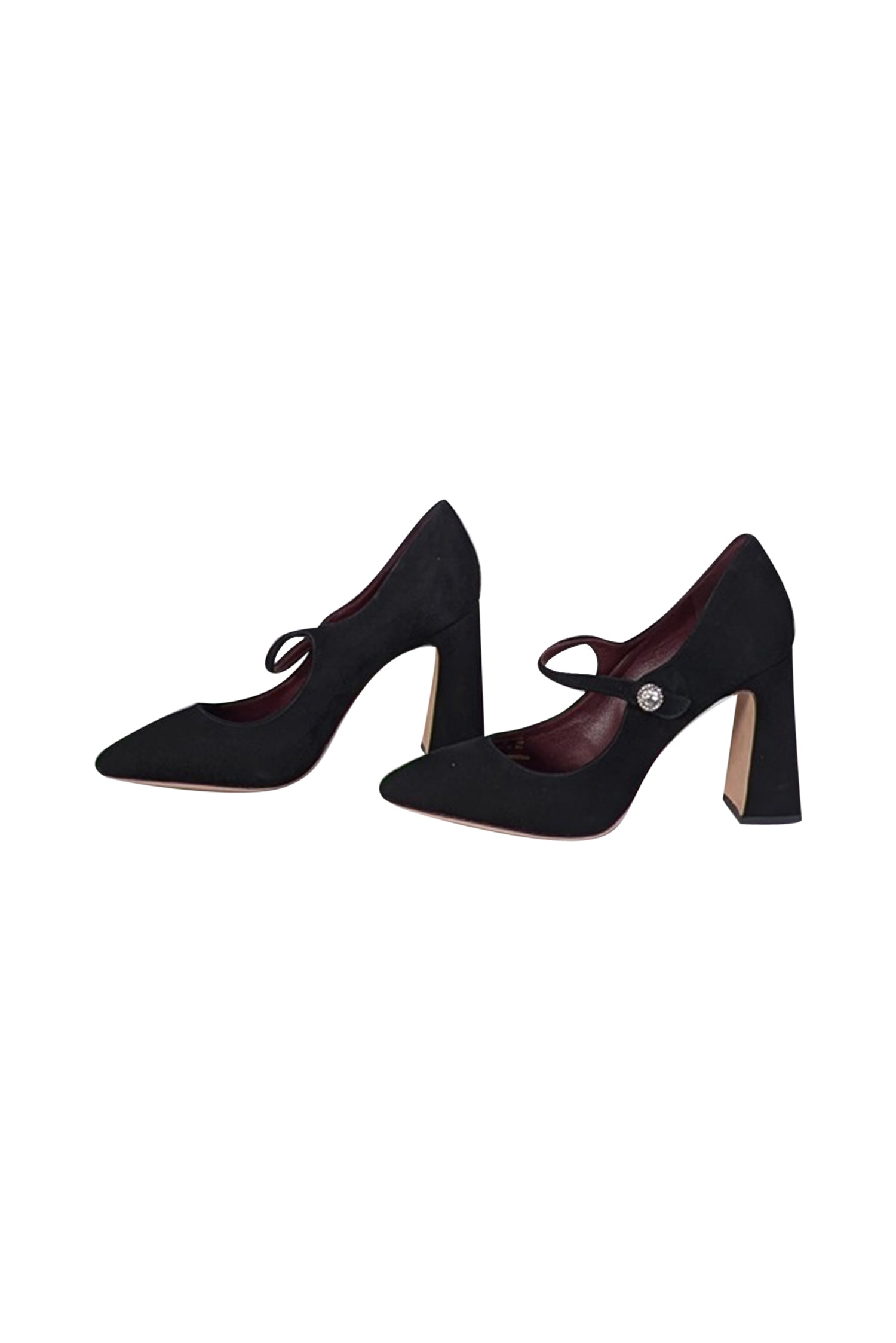 Kate Spade's Stunning Black Suede Pointed Toe Pumps with Gemstone Closure - Size 8