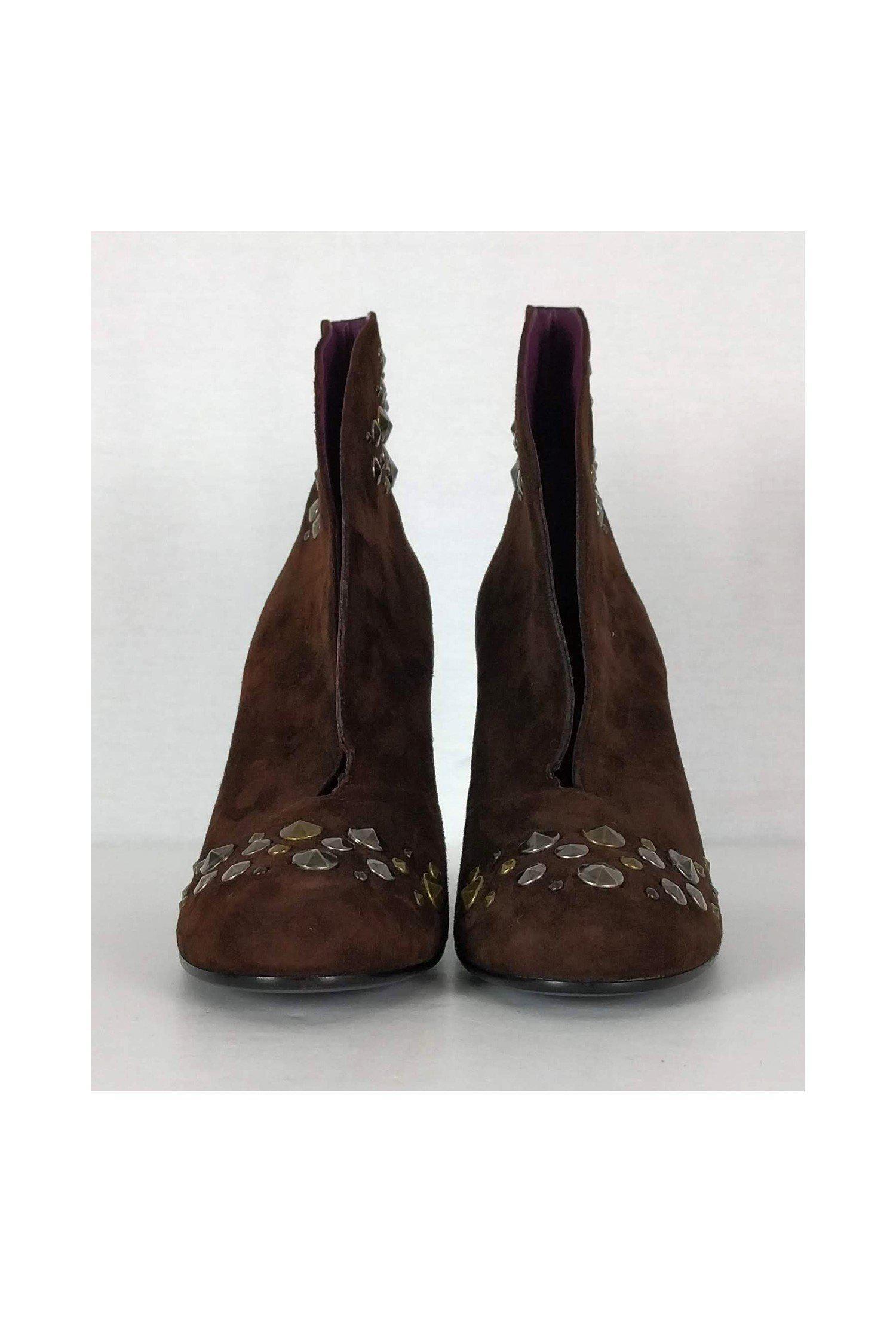 Marc Jacobs Edgy Brown Suede Booties - Size 8.5