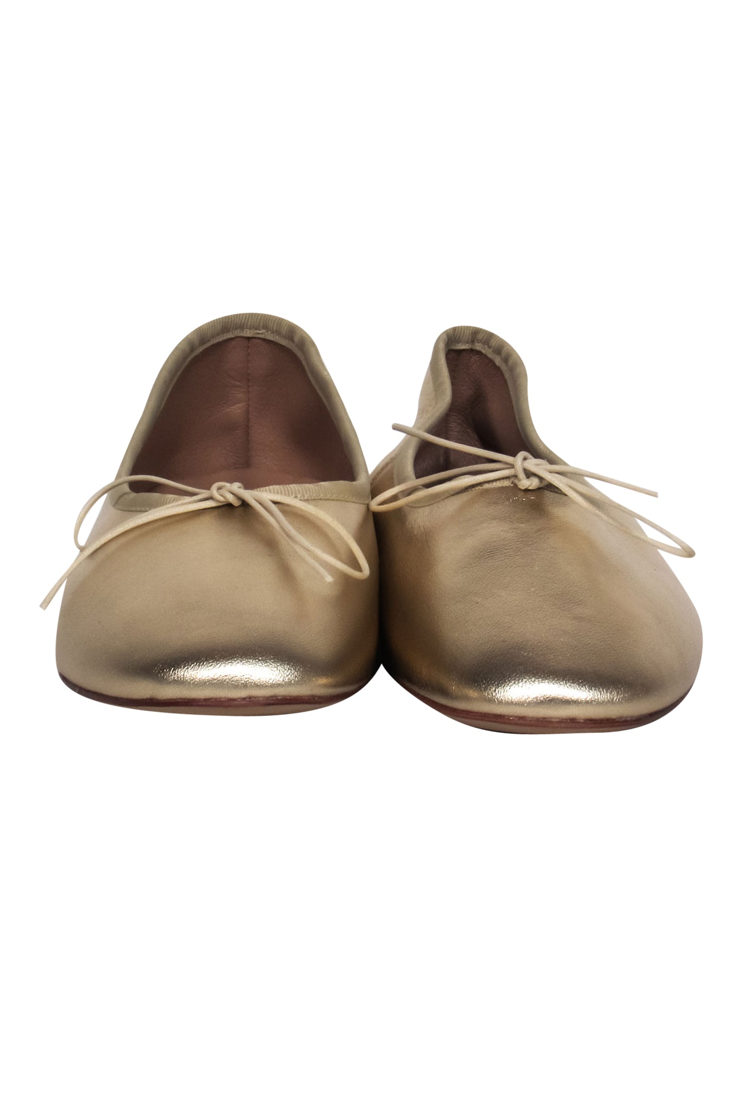 Mansur Gavriel Gold Leather Dream Ballet Flats - Size 9 for a Touch of Romance