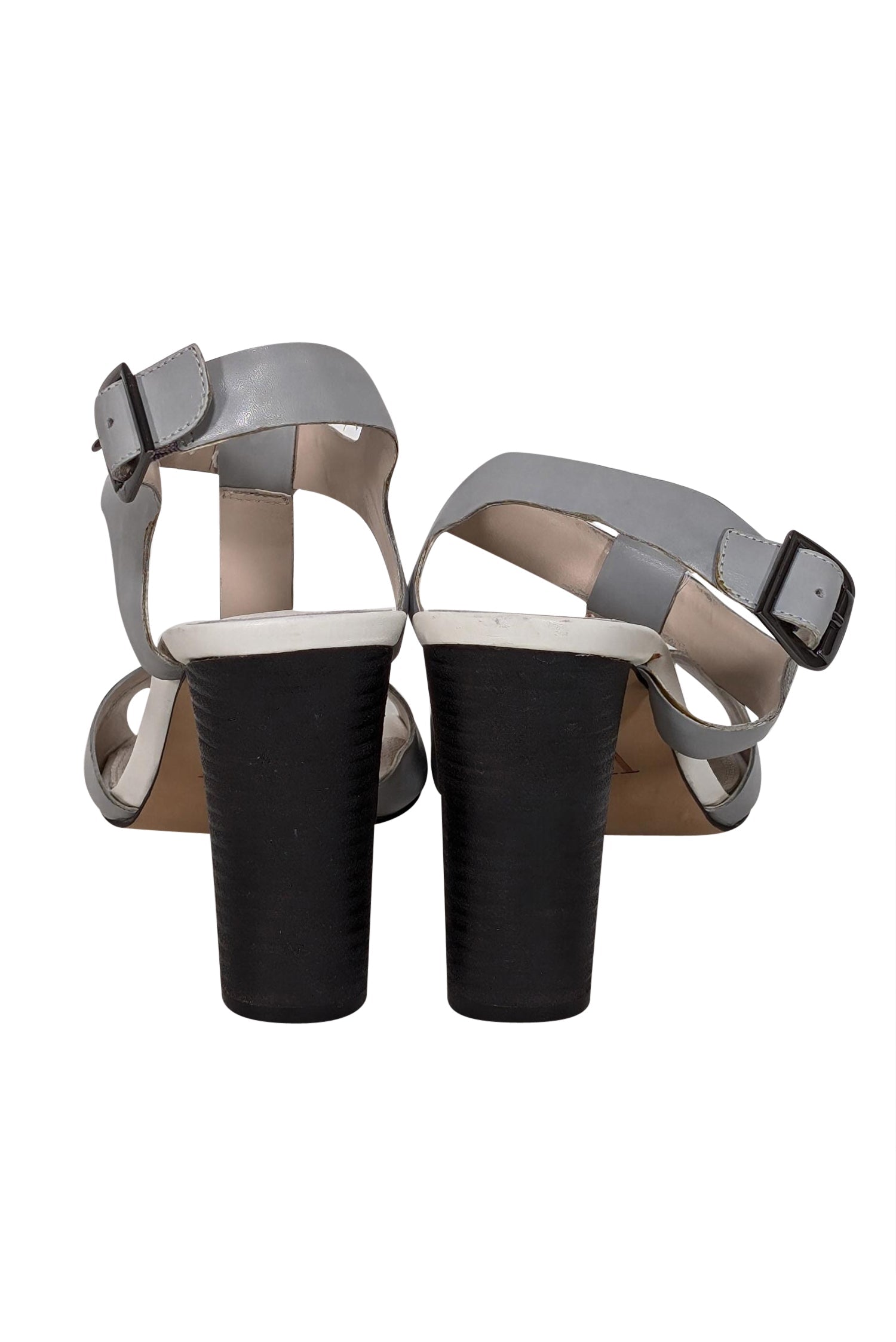 Wythe NY Grey & Cream T-Strap Open Toe Pumps - Size 10: A Must-Have for Fashion Lovers