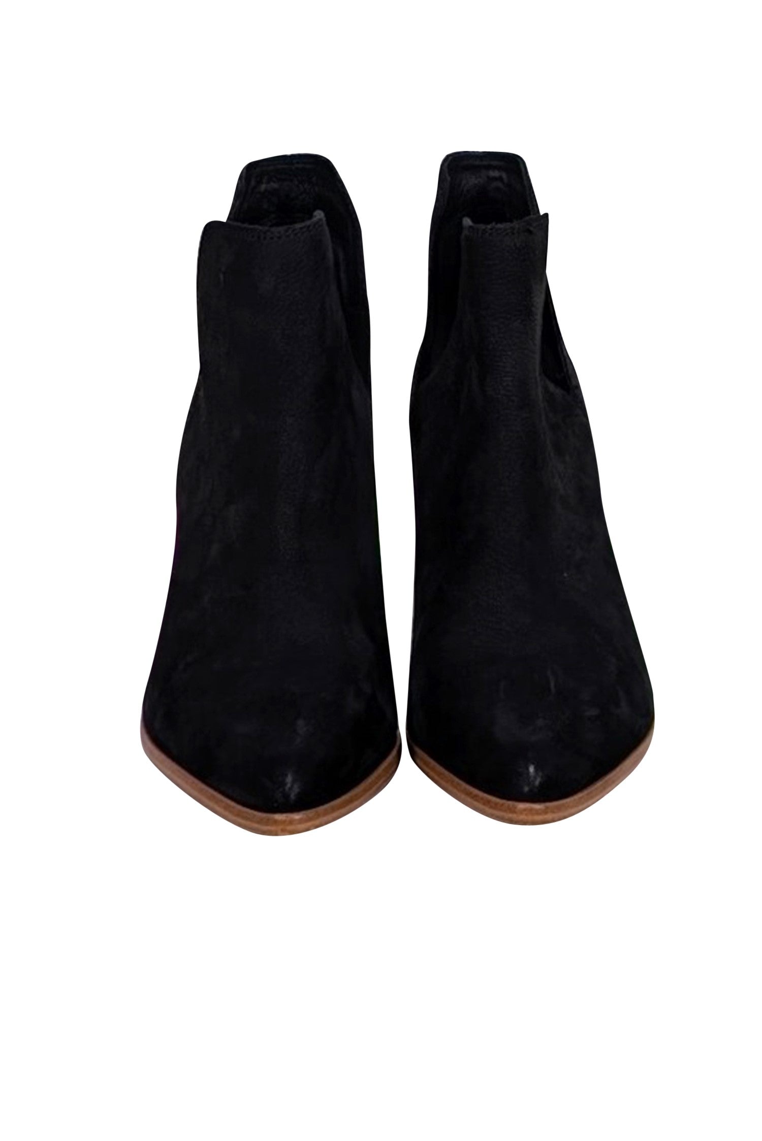Frye Black Leather Pointed Toe Slip-On Short Boots - Size 8