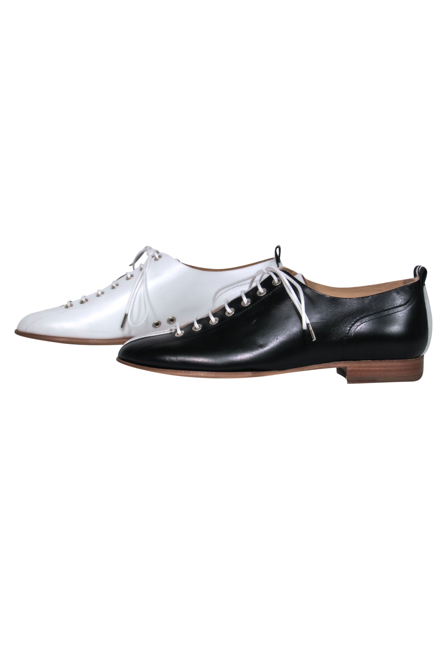 Rag & Bone - Stunning Black & White Leather Lace - Up Alley Oxford Loafers, Size 9