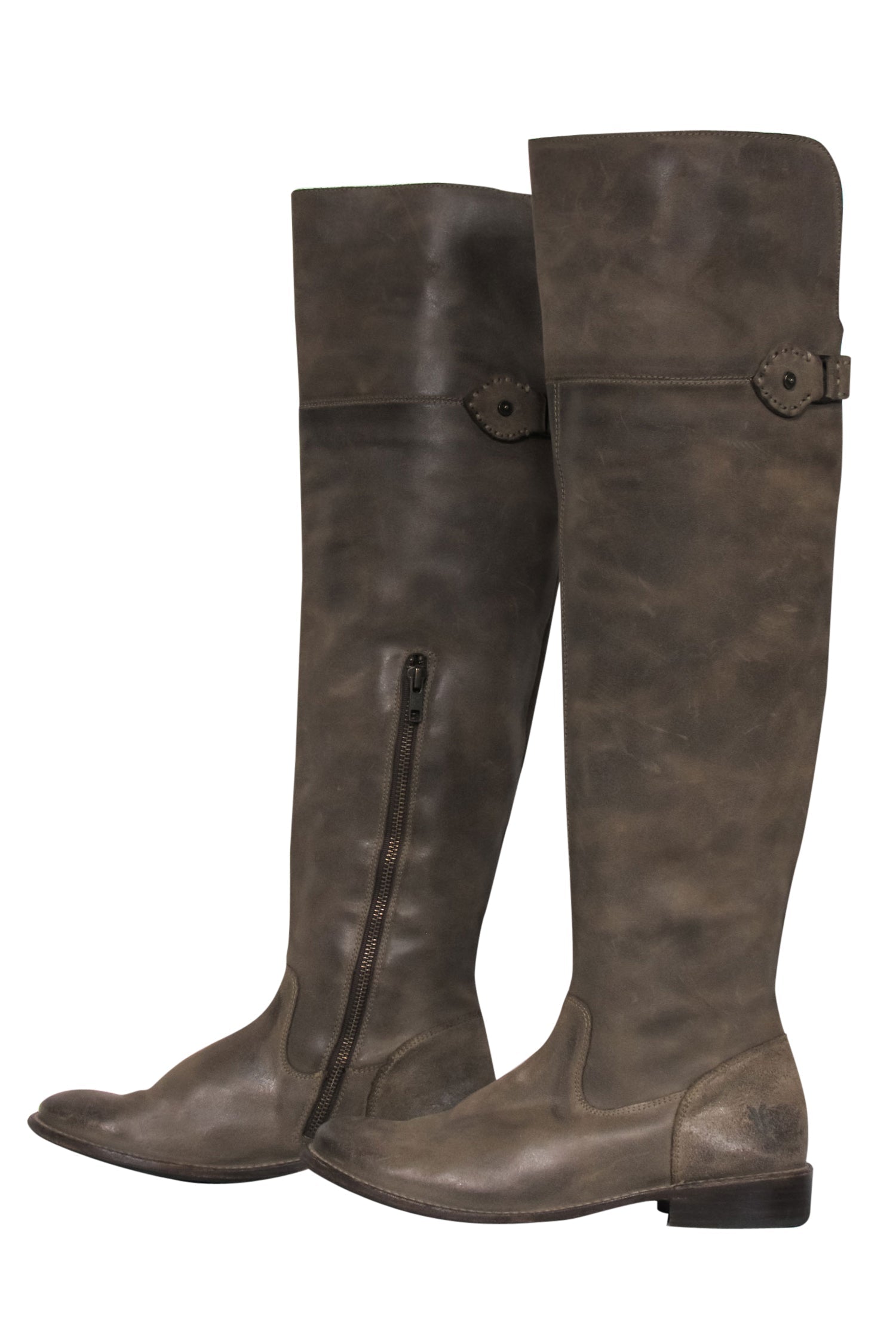 Frye Light Olive Leather Over-the-Knee Boots - Size 7.5