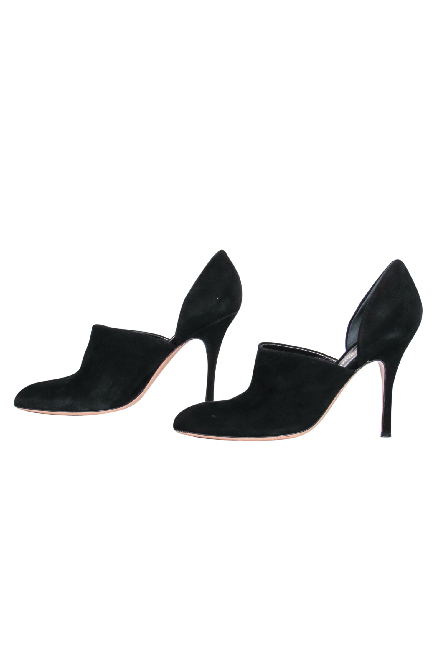 Gianvito Rossi Black Suede Pointed Toe Cutout Heels - Size 8 - Irresistible Style!