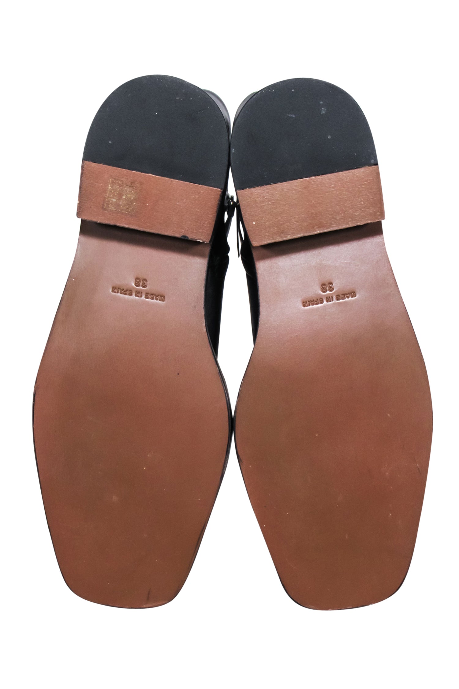 Poetry Black Leather Square Toe Boots - Size 8 - Stylish Spanish Craftsmanship