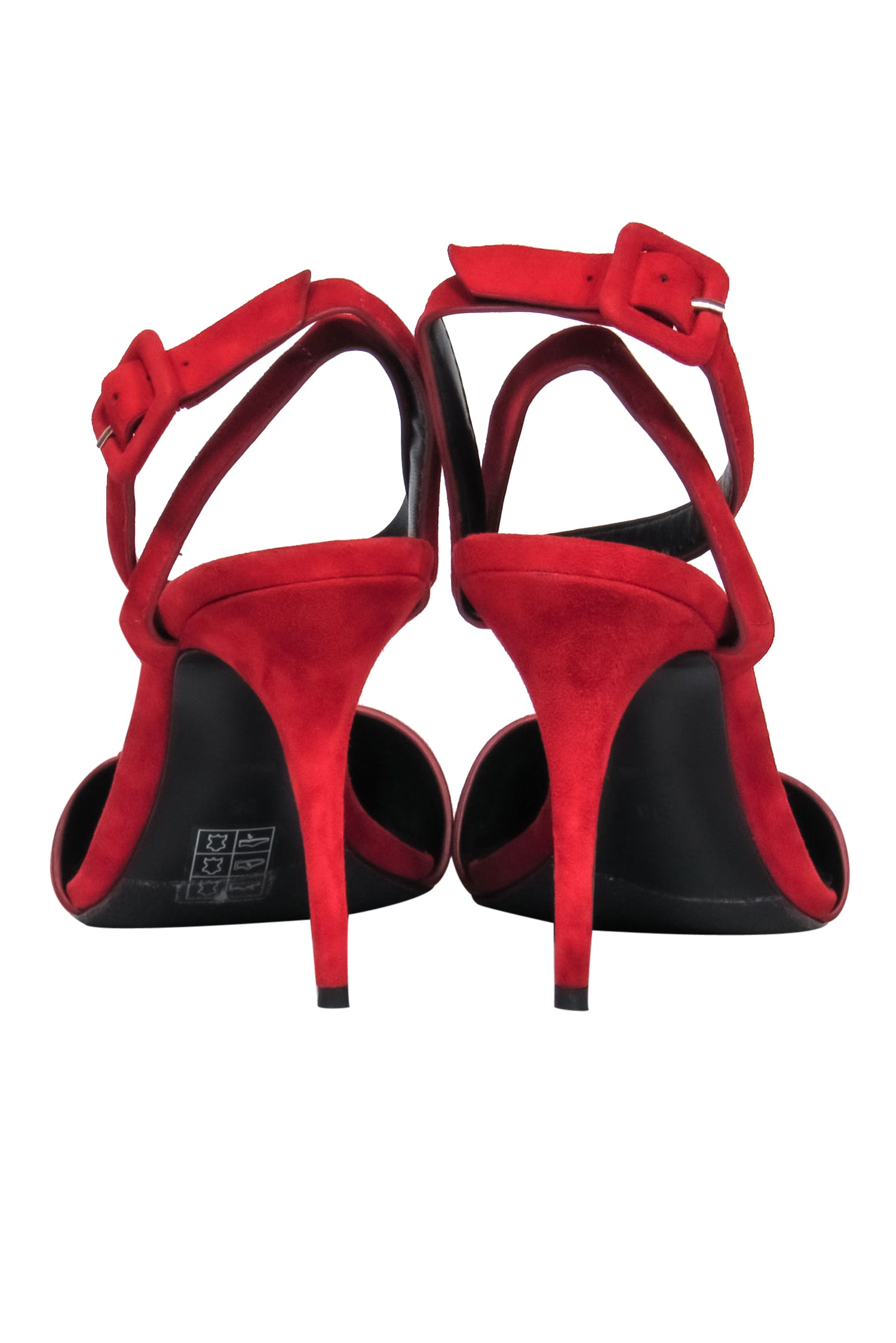Alexander Wang Red Hot Suede Pointy Toe Wrap Strap Heels - Size 8