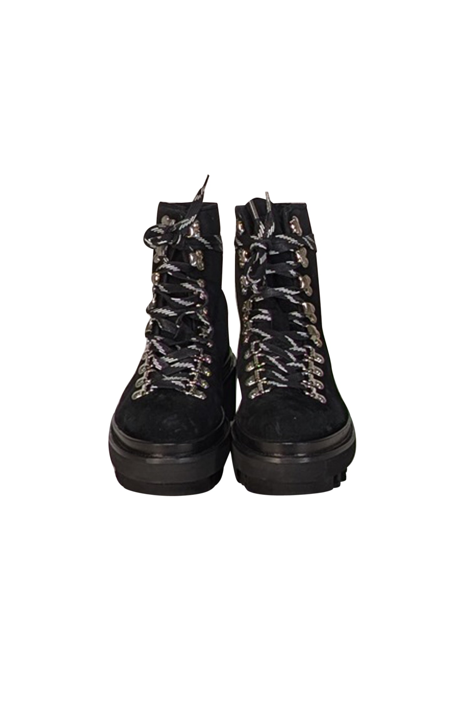 All Saints Black Wanda Shearling Booties - Size 8 - Unleash Your Inner Rebel!
