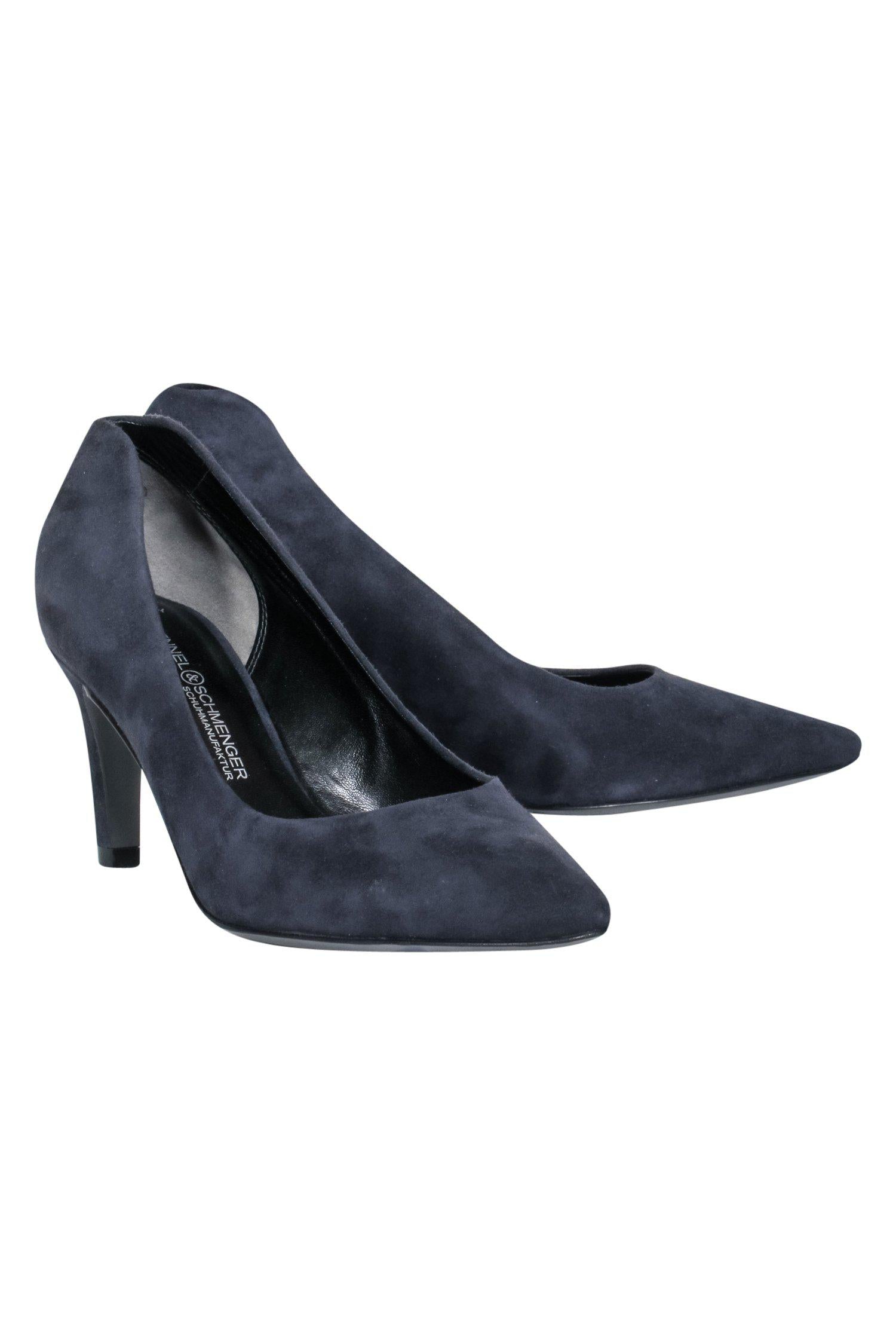 Kennel & Schmenger - Stunning Midnight Blue Suede Pointed Toe Heels in Size 5.5