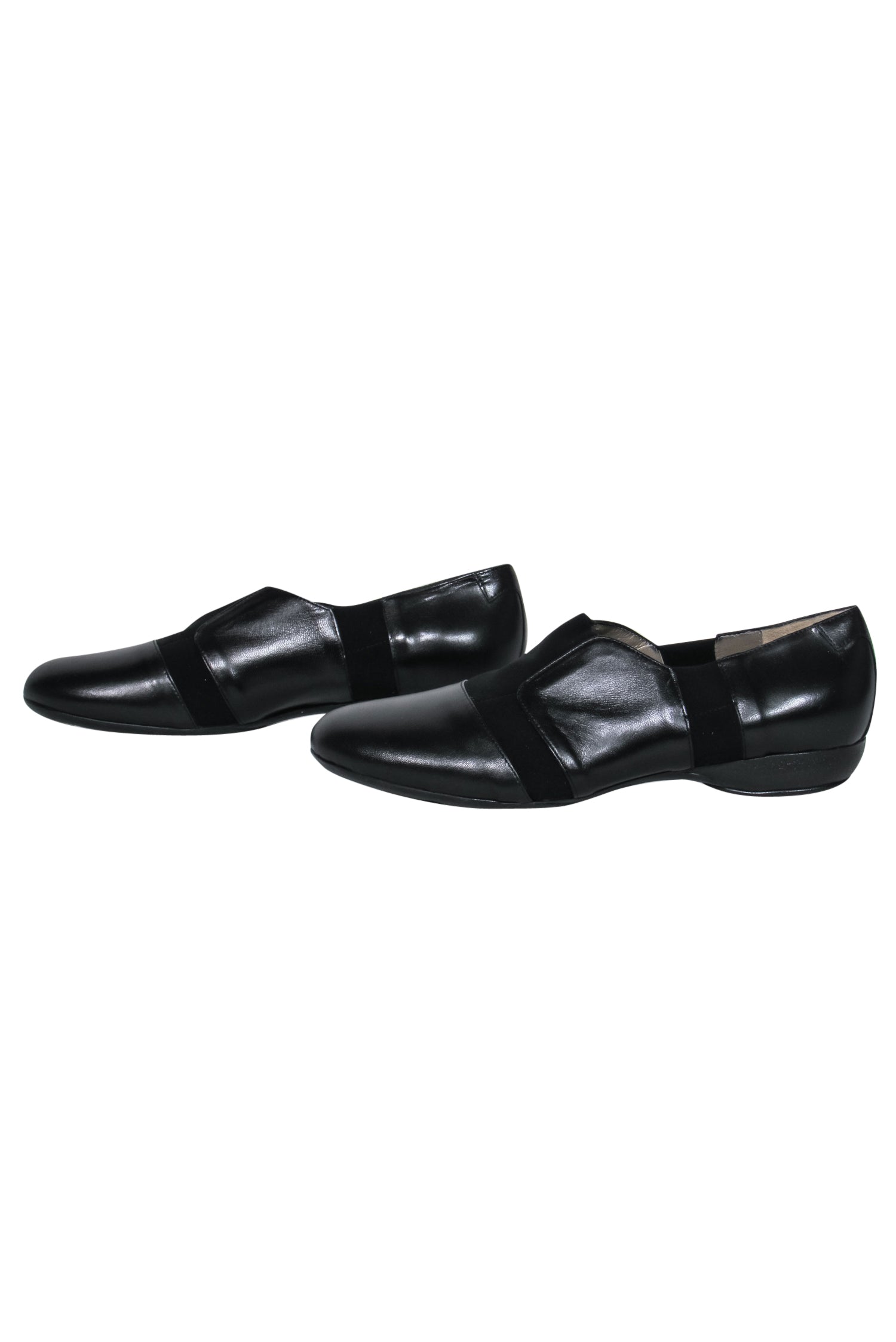 Taryn Rose Sakia Nappa Loafers - Black Leather & Fabric, Size 10