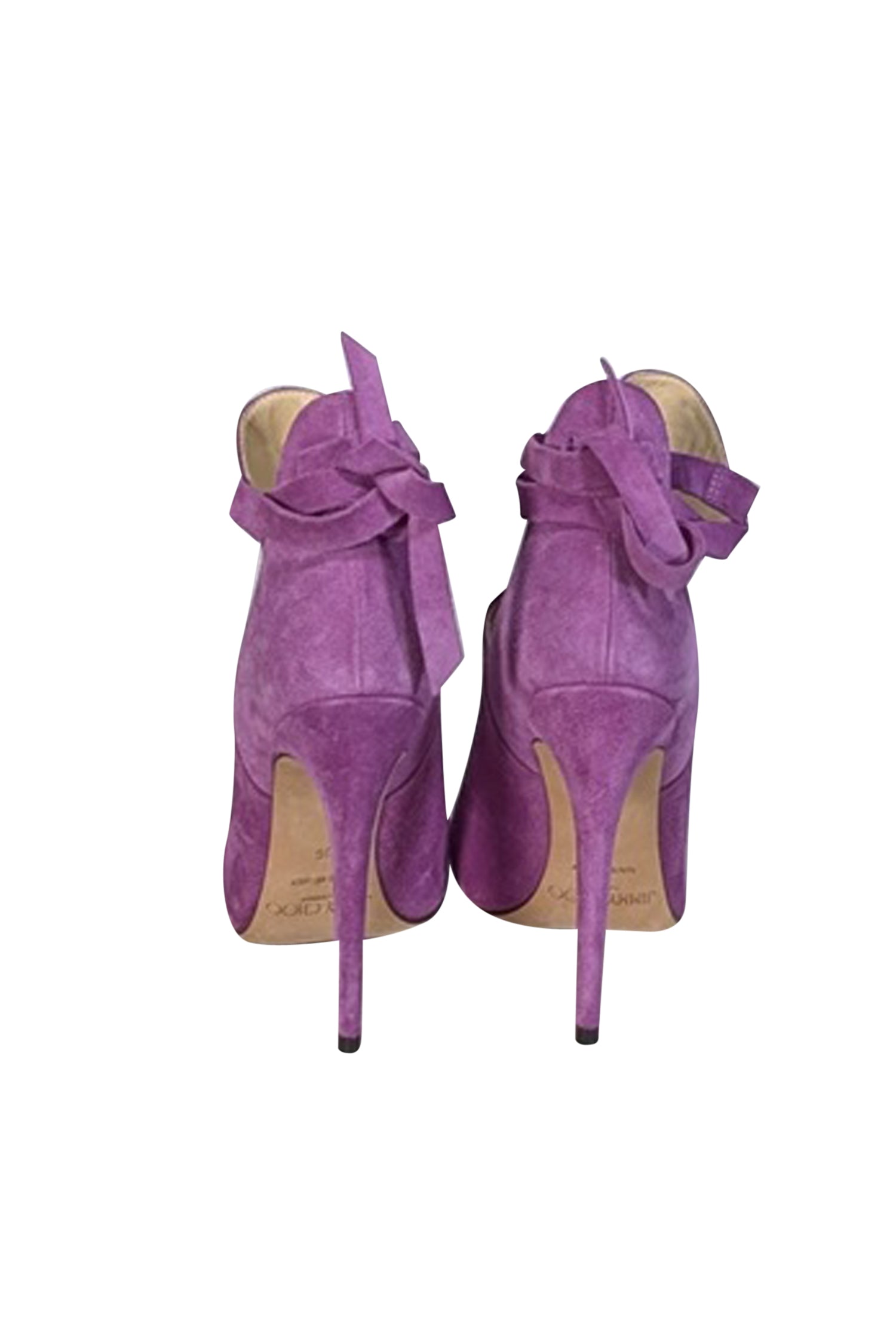 Jimmy Choo Purple Suede Wrap-Around Ankle Heels - Size 6: A Fashion Statement!
