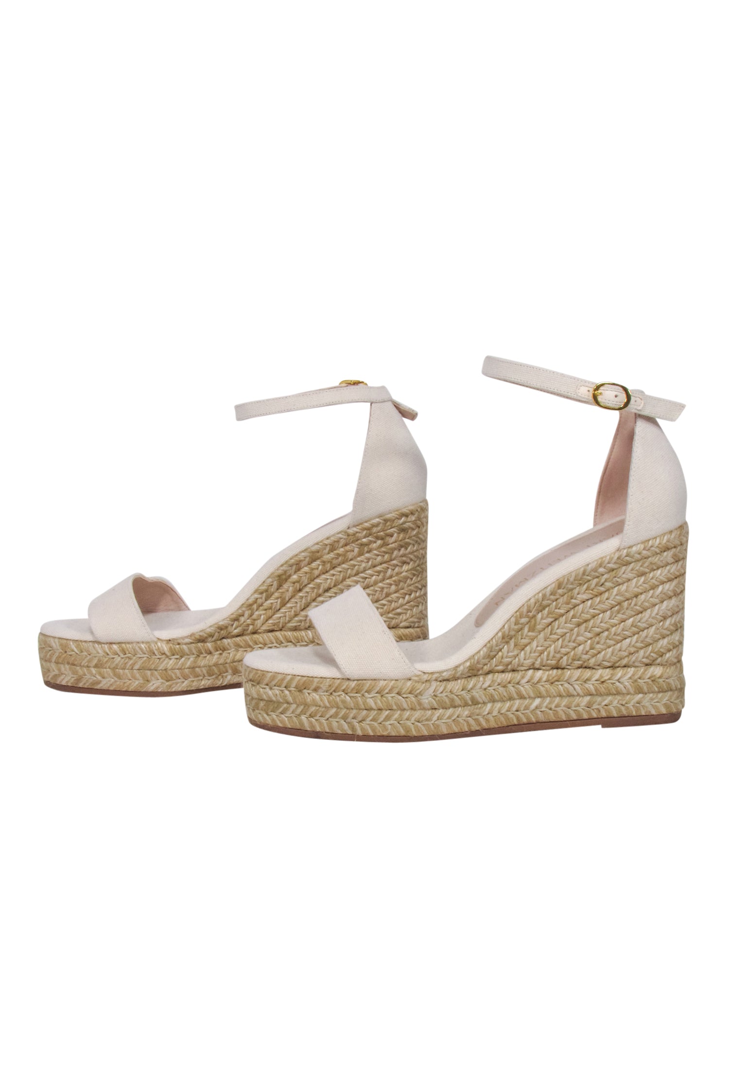 Stuart Weitzman's Gorgeous Ivory Wedge Espadrilles in Size 8.5