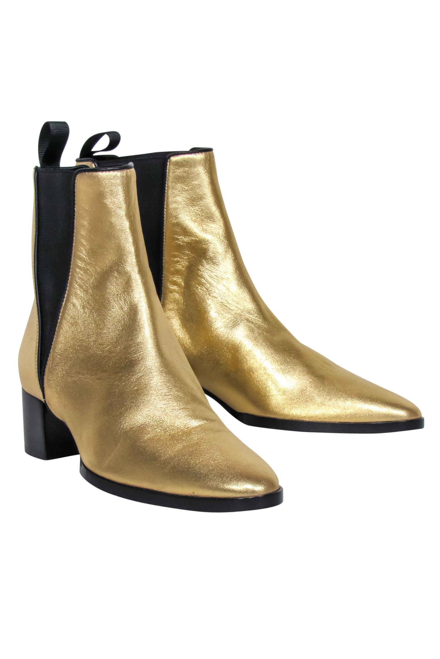 Giuseppe Zanotti - Stunning Gold Metallic & Black Detail Short Boots in Size 8