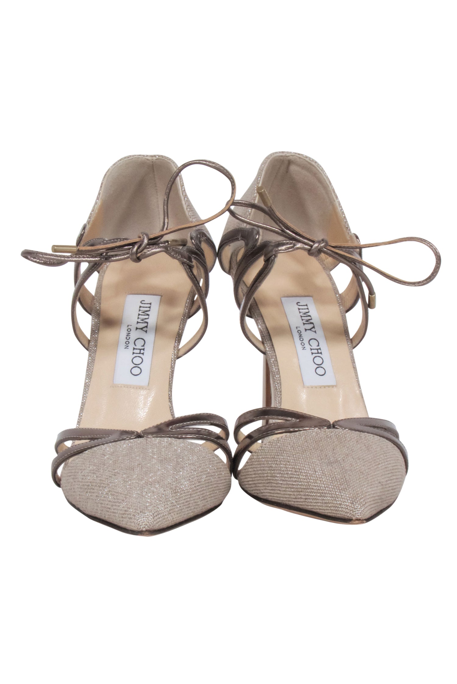 Jimmy Choo Nude Metallic Pointed Toe Pumps - Size 8: Glam Up Your Look!