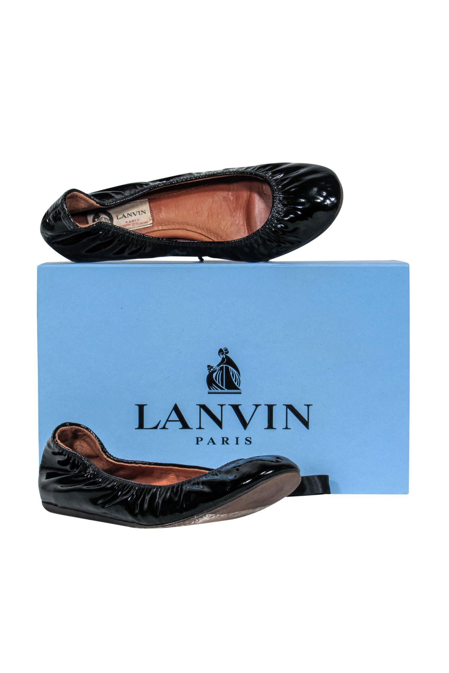 Lanvin Black Patent Leather Ballet Flats - Size 6.5 - A Must-Have for Fashionable Women!